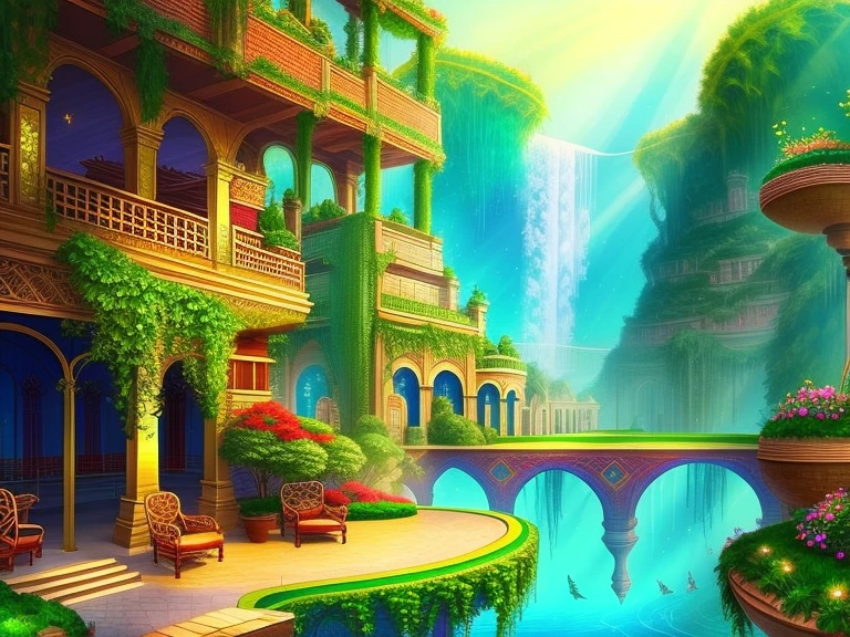 Hanging Gardens of Babylon，Beautiful world in imagination，Wonderful fantasyland