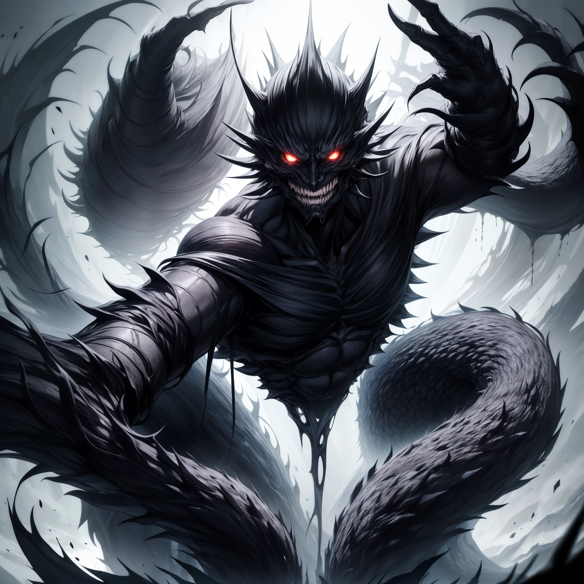 Akira Fudo, Devilman Crybaby, Male, with black clothes