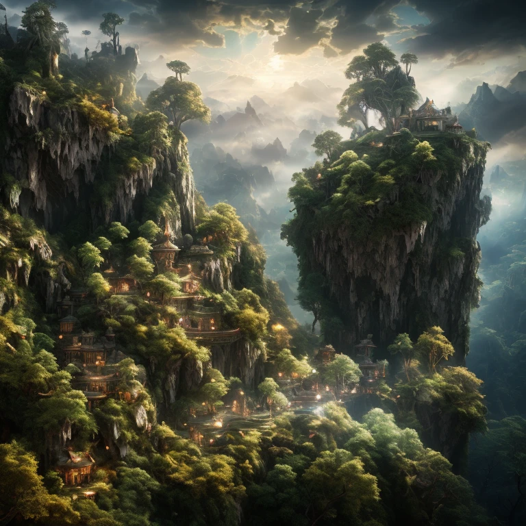 Full body pose, hyperrealistic arial photograph of neverland, dim volumetric lighting, 8 k, octane beautifully detailed render, extremely hyper detailed, intricate, epic composition, cinematic lighting, masterpiece, trending on artstation, very very detailed, stunning, hdr, smooth, sharp focus, high resolution, award, winning photo, dslr, 5 0 mm