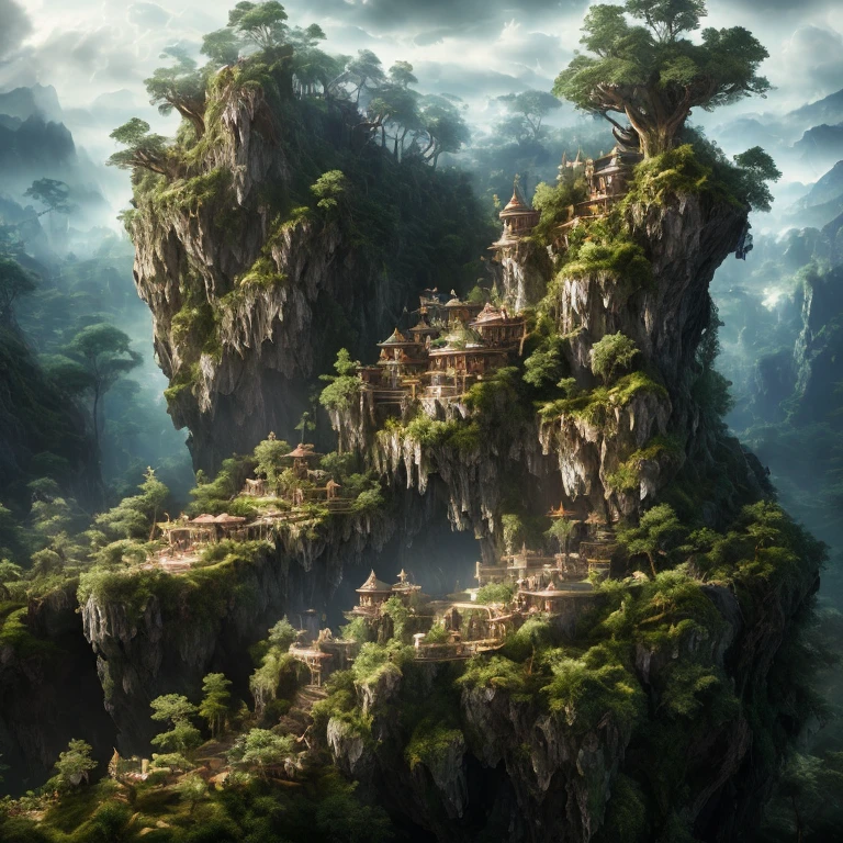 Full body pose, hyperrealistic arial photograph of neverland, dim volumetric lighting, 8 k, octane beautifully detailed render, extremely hyper detailed, intricate, epic composition, cinematic lighting, masterpiece, trending on artstation, very very detailed, stunning, hdr, smooth, sharp focus, high resolution, award, winning photo, dslr, 5 0 mm