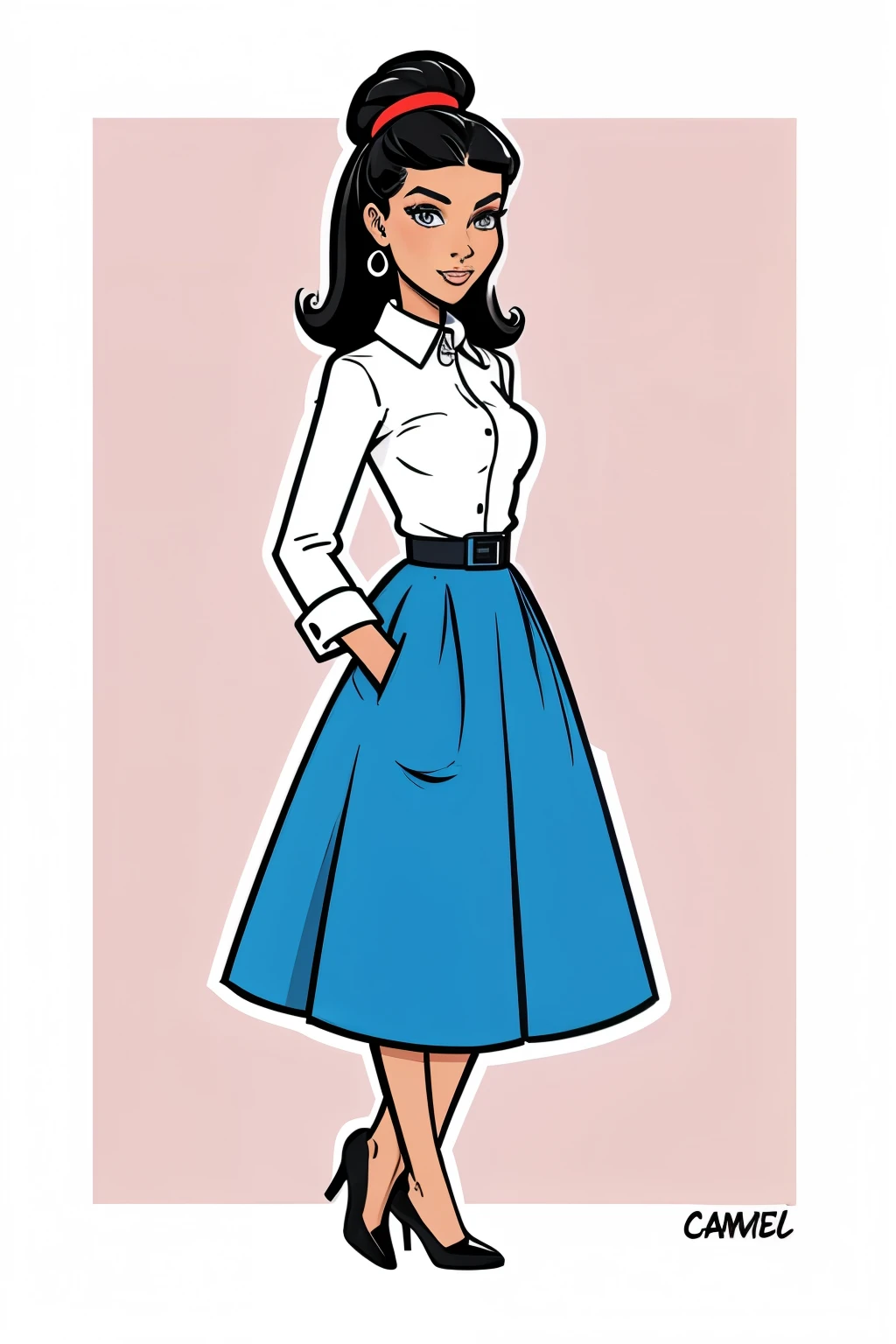 woman, cartoon, fashion, stylish