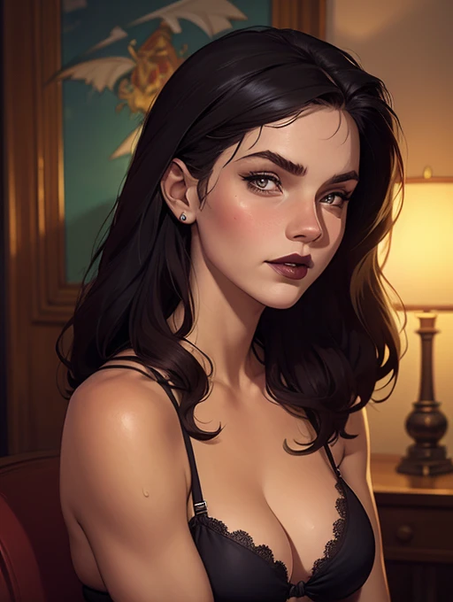 A closeup of a woman in a black top and a black bra, estilo de arte de charlie bowater, Estilo Charlie Bowater, retrato de vampiro, arte do personagem charlie bowater, Alena Aenami e Artgerm, Neoartcore e Charlie Bowater, Charlie Bowater cores ricas e profundas, lazy art style, Artgerm e Tom Bagshawum close de uma mulher com longos cabelos pretos e um colar, amoranto, Bela Delfina, mais conhecido como amoranto, Kailee Mandel, cabelo preto e olhos grandes, profile picture with headshot, jovem linda amoranto, pale and glowing skin, retrato de alta qualidade, com cabelos longos e olhos penetrantes, skin pale as ivory, Sydney Hanson mode white skin tone close-up portrait cartoon style GTA style digital illustration of a woman in a black dress and black hair, linda rainha vampira, linda rainha feminina vampira, gothic maiden, very beautiful gothic top model, beautiful vampira feminina, goth girl, goth girl, gothic maiden of the dark, Gothic style, gothic woman, gothic clothes, gothic outfit, moda vampiro, vampira feminina, wearing a gothic dress Close-up of a woman with long hair and a sweater, cabelo castanho encaracolado, linda modelo, retrato de alta qualidade, medium portrait soft light, parece a jovem liv tyler, retrato colorido, linda mulher, cabelo loiro cacheado | d & d, beautiful portrait lighting, uma linda jovem, modelo muito lindo, Retrato de 50mm, medium to long brown curly hair, close-up of a person wearing tie and sweater;, Hermione Granger, inspirado em Hermione Hammond, hermione, Emma Watson como Hermione Granger, Ema!! watson!!, Emma Watson como Harry Potter, Emma Watson is no Dryad, Emma Watson, portrait foto de Emma Watson, foto de Emma Watson, still do filme de emma watson, with the face of Emma Watson a cartoon of a woman in a bikini and panties, CO Commission, high resolution commission, realistic bikini, garota anime sedutora, nico robin, artgerm extremamente detalhado, fofosexyrobutts