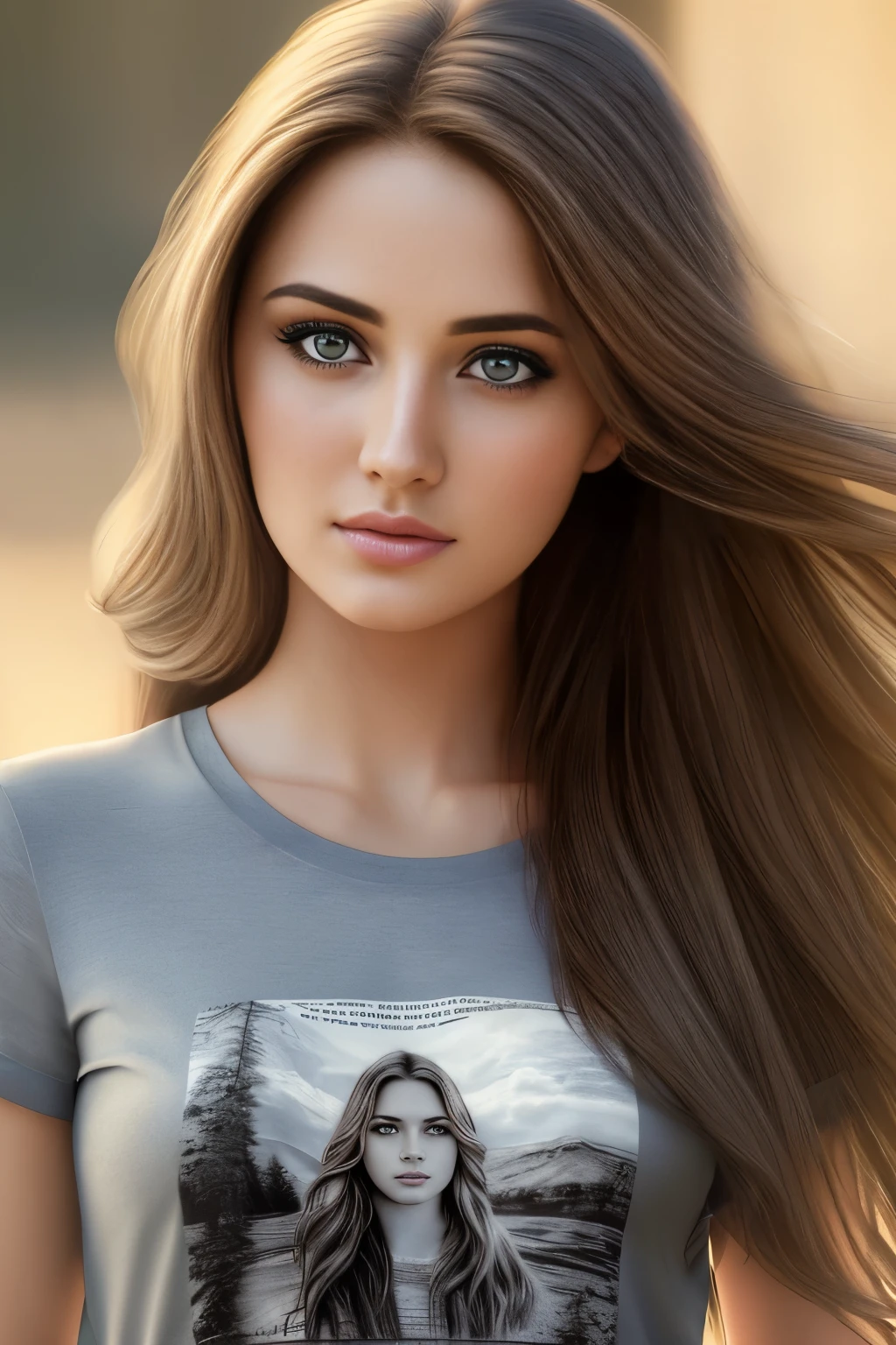 Best quality, masterpiece, ultra high res, (photorealistic:1.69), raw photo, 1girl, long hair, beautifull eyes, beautifull face, detailed eyes and face, t-shirt, dynamic lighting, low key,