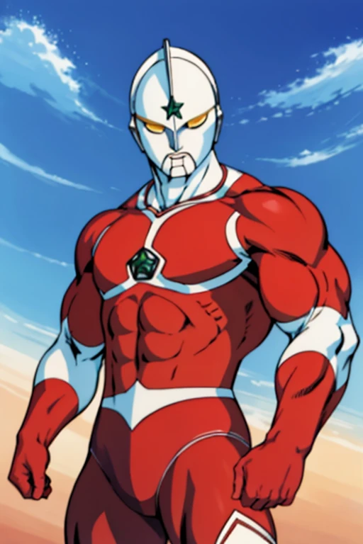 masterpiece, highest quality, 4K, 8K, Ultraman jonias, muscular, macho, manliness