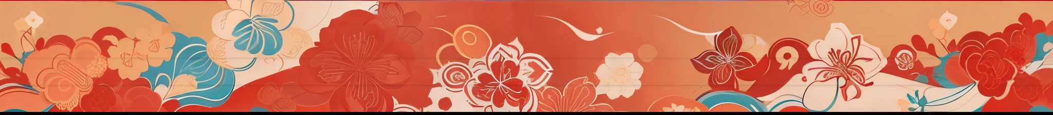Abstract painting of a group of people in a red room, japanese related with flowers, flower, Width, flower background, Scarlet background, website Width, flowers in background, made in illustrator, red flower, red background, red flowers, Red Theme, 簡單的red background, Adobe Illustrator Art, Inspired by Zhou Wentianchong, Red wallpaper design