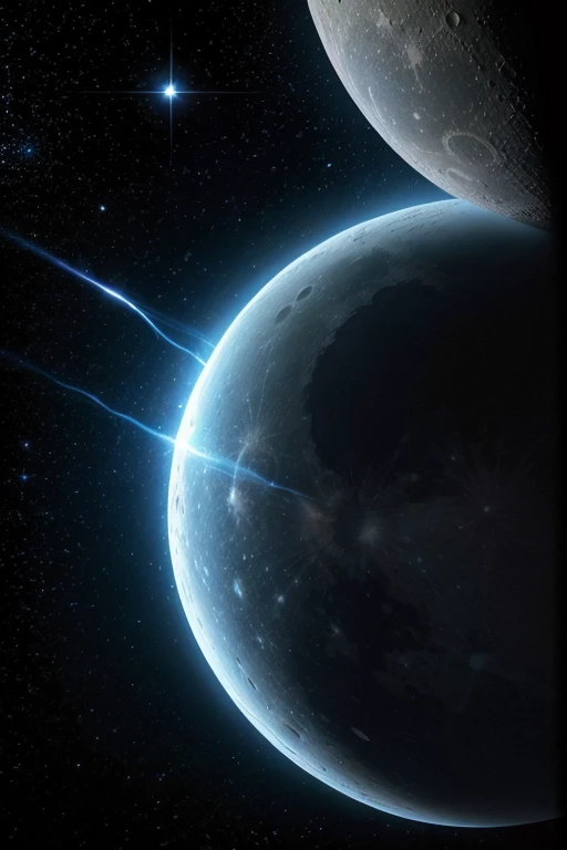 La luna con estrellas en el espacio 