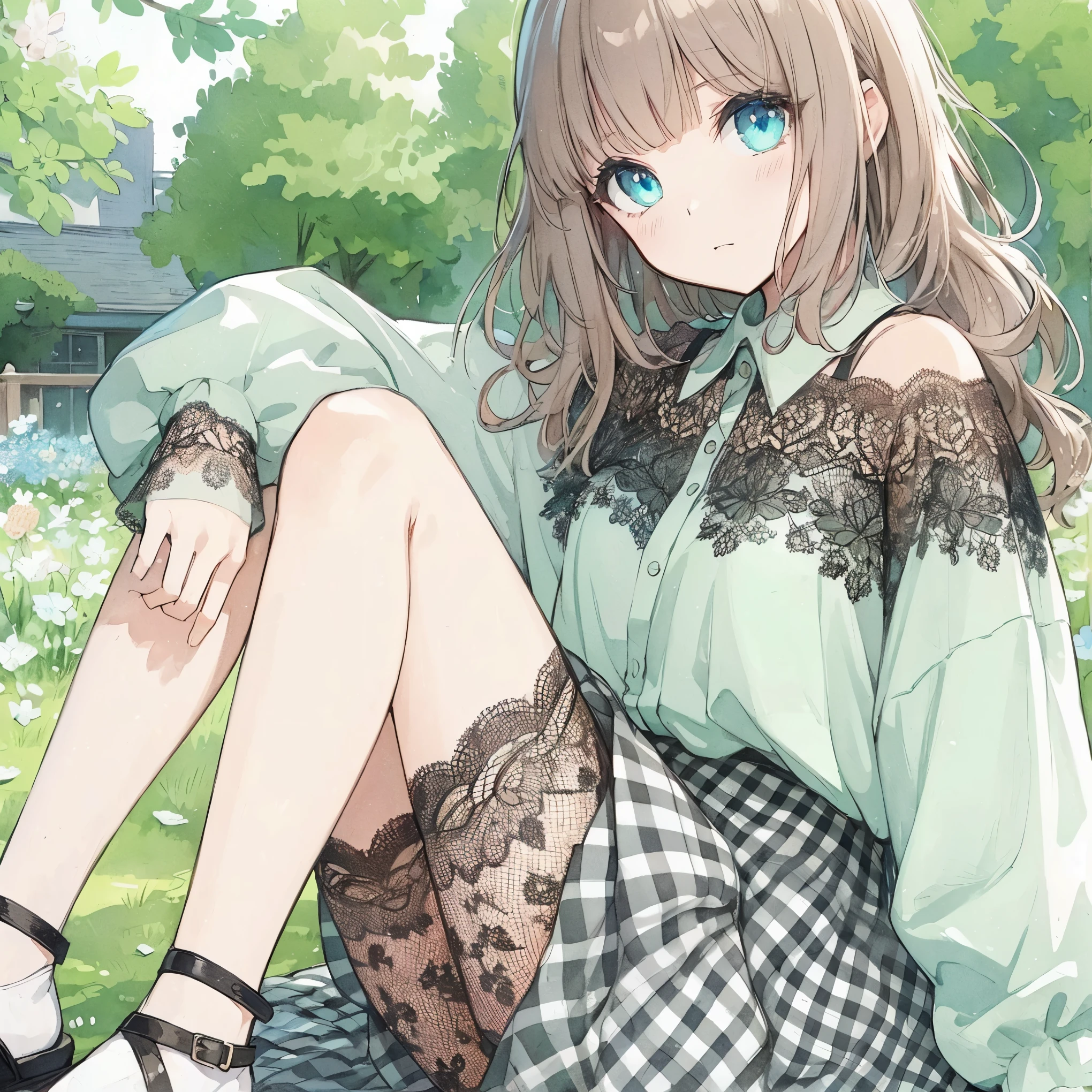 Official art using high-quality hand-drawn watercolor sketch techniques. (best quality,4k,8k,highres,masterpiece:1.2),ultra-detailed,beautiful detailed eyes,A girl with beautiful eyes, everyone, beautiful anime girl, cute anime girl, smooth anime art, anime style, elegant colors, soft lighting, delicate beautiful wet eyes, very coquettish, (beautiful large breast:1.2), (correct hands:1.2),