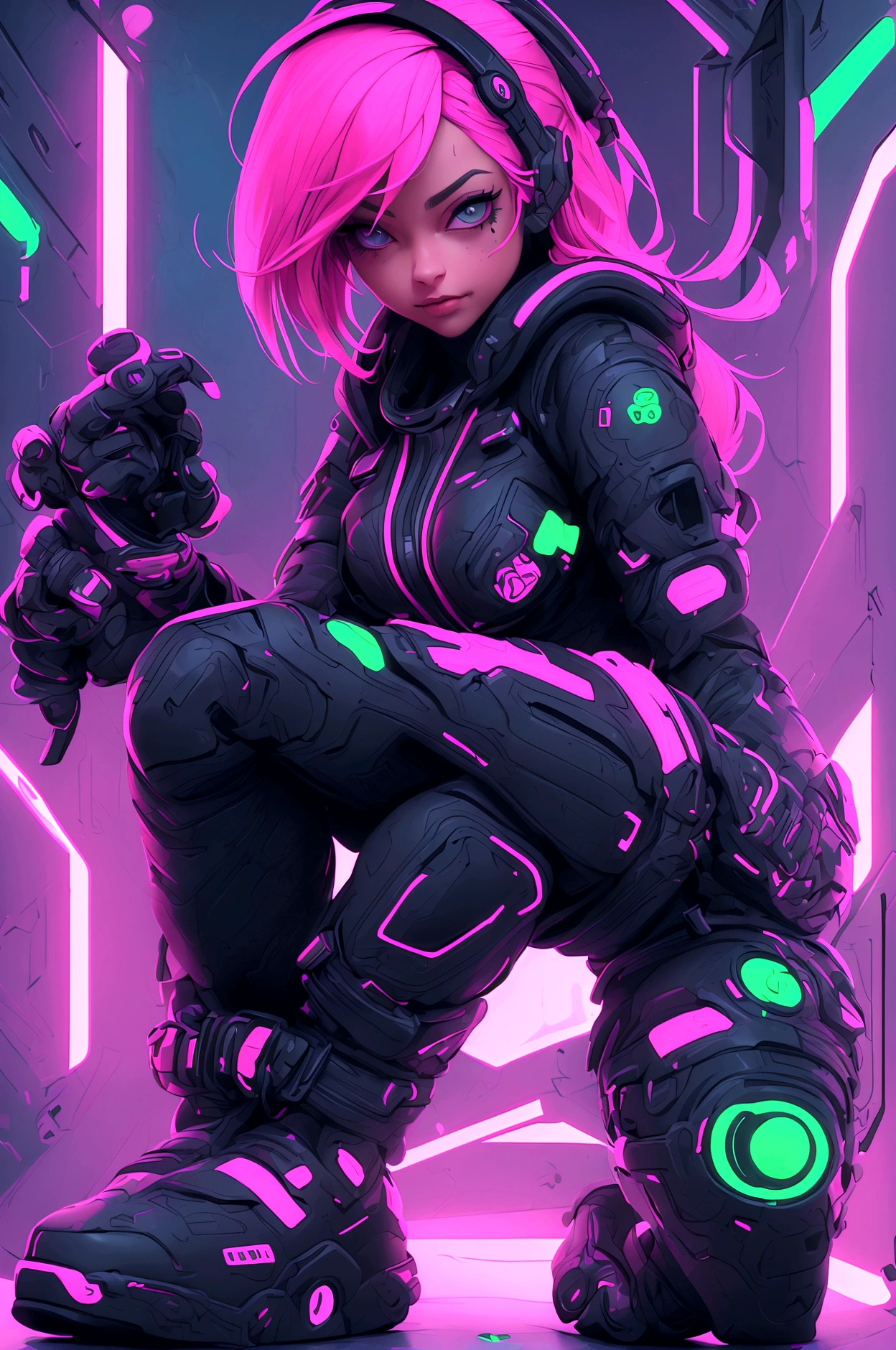 (best quality,realistic:1.2),(best quality,4k,8k,highres,masterpiece:1.2),ultra-detailed, primer plano, plano del rostro, hiper nitido, hiper detallado, A closeup of Kristin Kreuk in a neon suit, Ambiente ciberpunk, cyberpunk with neon lights, Luz cyberpunk brillante, agachado,Vibraciones ciberpunk, Cyberpunk lighting, estilo ciberpunk, neon cyberpunk style, En el estilo cyberpunk, mira ciberpunk, cyberpunk dreamy girl, foto ciberpunk, neon cyberpunk, cyberpunk aesthetic, ropa de calle ciberpunk, cyberpunk aesthetic, estilo de arte ciberpunk, Portero del streetwear cyberpunk,sabes, dedos perfectos,neon hair color, Textura de detalle, detalle del cabello,Pantalon long noir fluo, hermoso rostro,por el WAVY,Detailed neon black shoes..,HDR, 8k, absurdres, cinestill 800, sharp focus, 4k , great details and colours, HDR, 8k, absurdres, cinestill 800, sharp focus, add_detail:2, Ultra HD | | | ((Fullbody-shot)) add_detail:2 (1woman, solo)