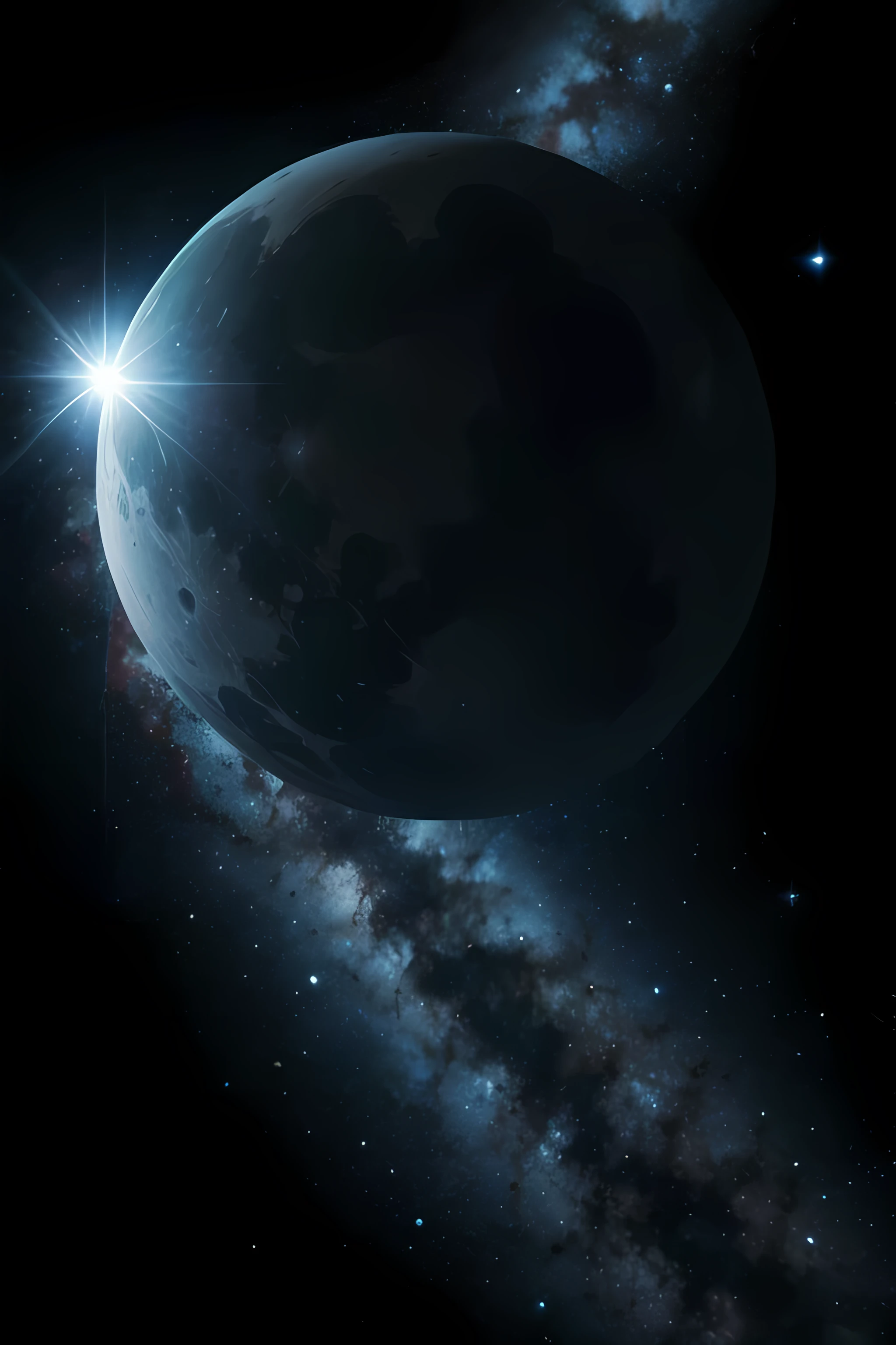 La luna con estrellas en el espacio
