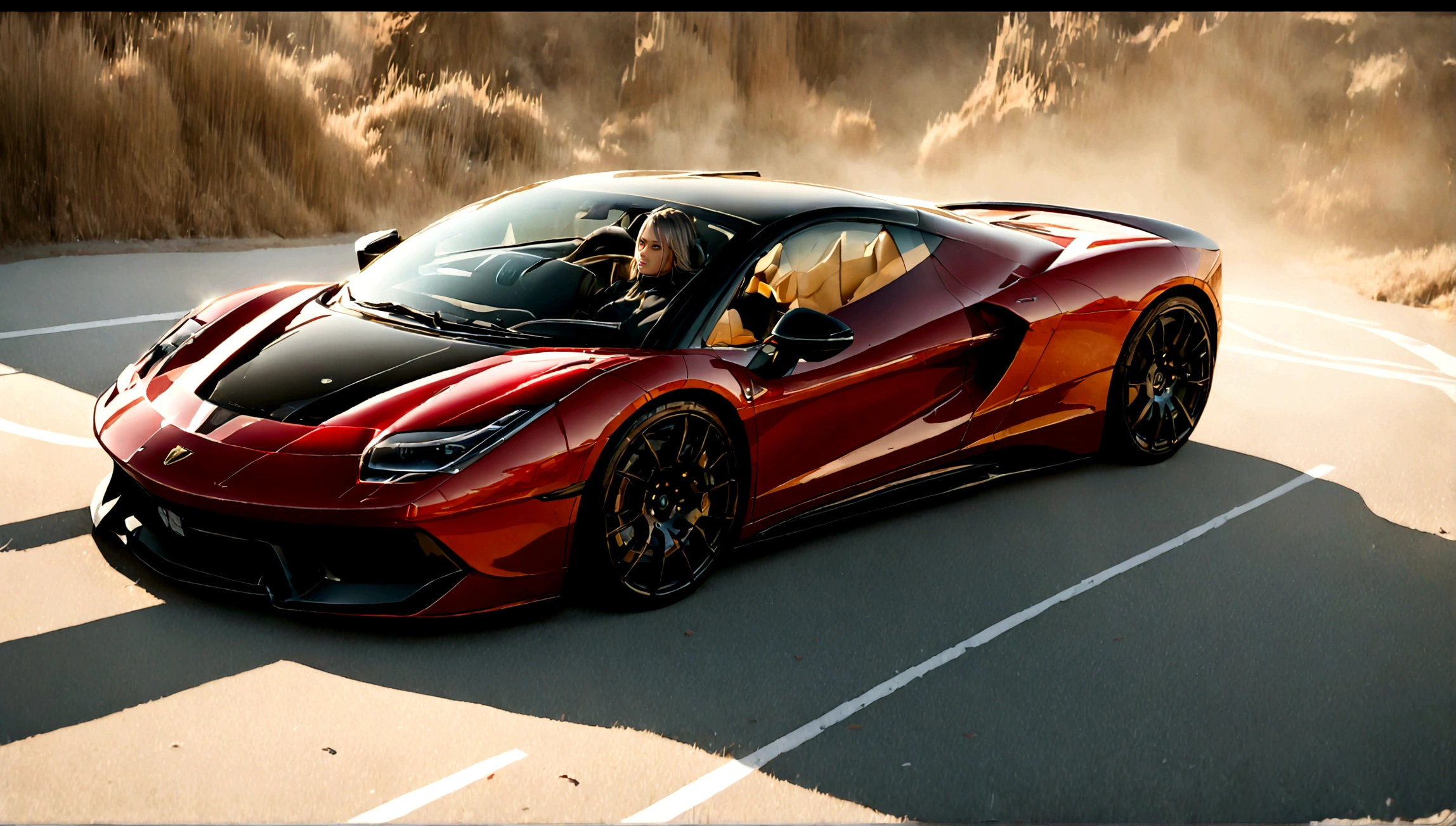 a beautiful girl standing next to a black ferrari, detailed face, long eyelashes, elegant dress, detailed car, luxury environment, cinematic lighting, photorealistic, 8k, (best quality,4k,8k,highres,masterpiece:1.2),ultra-detailed,(realistic,photorealistic,photo-realistic:1.37),dramatic lighting,cinematic composition,vivid colors,highly detailed