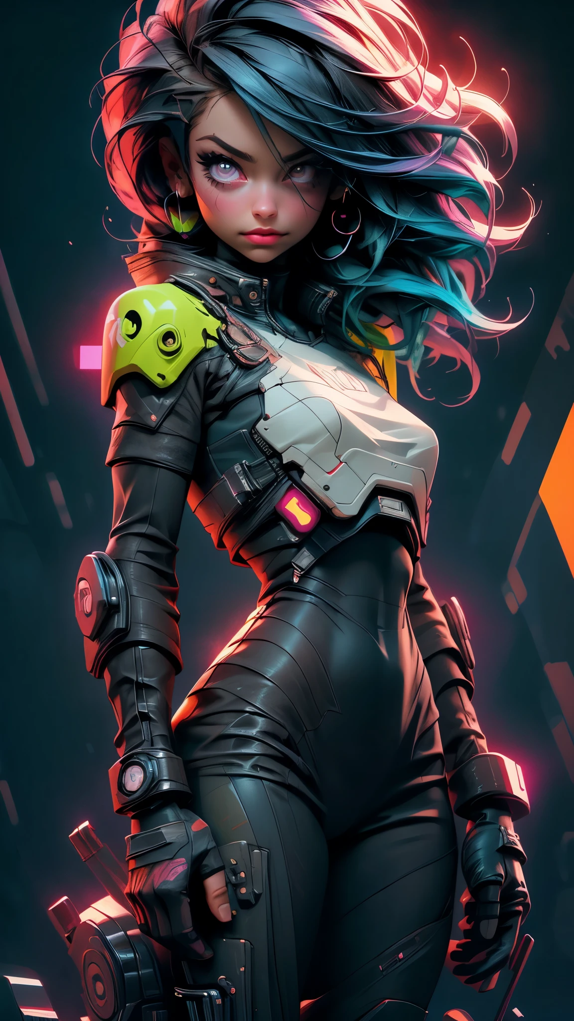 (best quality,realistic:1.2),(best quality,4k,8k,highres,masterpiece:1.2),ultra-detailed, primer plano, plano del rostro, hiper nitido, hiper detallado, A closeup of Kristin Kreuk in a neon suit, Ambiente ciberpunk, cyberpunk with neon lights, Luz cyberpunk brillante, agachado,Vibraciones ciberpunk, Cyberpunk lighting, estilo ciberpunk, neon cyberpunk style, En el estilo cyberpunk, mira ciberpunk, cyberpunk dreamy girl, foto ciberpunk, neon cyberpunk, cyberpunk aesthetic, ropa de calle ciberpunk, cyberpunk aesthetic, estilo de arte ciberpunk, Portero del streetwear cyberpunk,sabes, dedos perfectos,neon hair color, Textura de detalle, detalle del cabello,Pantalon long noir fluo, hermoso rostro,por el WAVY,Detailed neon black shoes..,HDR, 8k, absurdres, cinestill 800, sharp focus, 4k , great details and colours, HDR, 8k, absurdres, cinestill 800, sharp focus, add_detail:2, Ultra HD | | | ((Fullbody-shot)) add_detail:2 (1woman, solo)