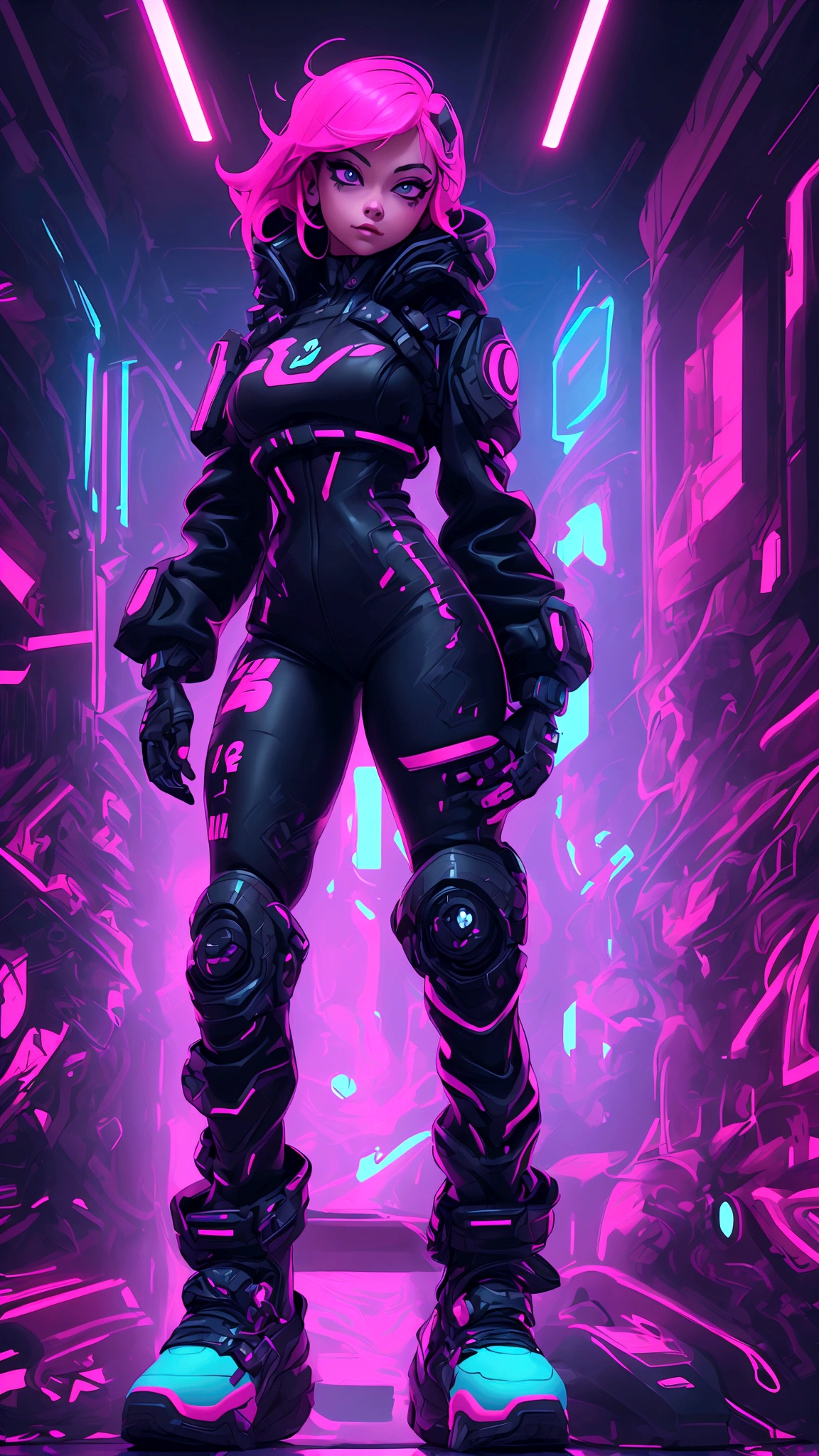 (best quality,realistic:1.2),(best quality,4k,8k,highres,masterpiece:1.2),ultra-detailed, primer plano, plano del rostro, hiper nitido, hiper detallado, A closeup of Kristin Kreuk in a neon suit, Ambiente ciberpunk, cyberpunk with neon lights, Luz cyberpunk brillante, agachado,Vibraciones ciberpunk, Cyberpunk lighting, estilo ciberpunk, neon cyberpunk style, En el estilo cyberpunk, mira ciberpunk, cyberpunk dreamy girl, foto ciberpunk, neon cyberpunk, cyberpunk aesthetic, ropa de calle ciberpunk, cyberpunk aesthetic, estilo de arte ciberpunk, Portero del streetwear cyberpunk,sabes, dedos perfectos,neon hair color, Textura de detalle, detalle del cabello,Pantalon long noir fluo, hermoso rostro,por el WAVY,Detailed neon black shoes..,HDR, 8k, absurdres, cinestill 800, sharp focus, 4k , great details and colours, HDR, 8k, absurdres, cinestill 800, sharp focus, add_detail:2, Ultra HD | | | ((Fullbody-shot)) add_detail:2 (1woman, solo)

