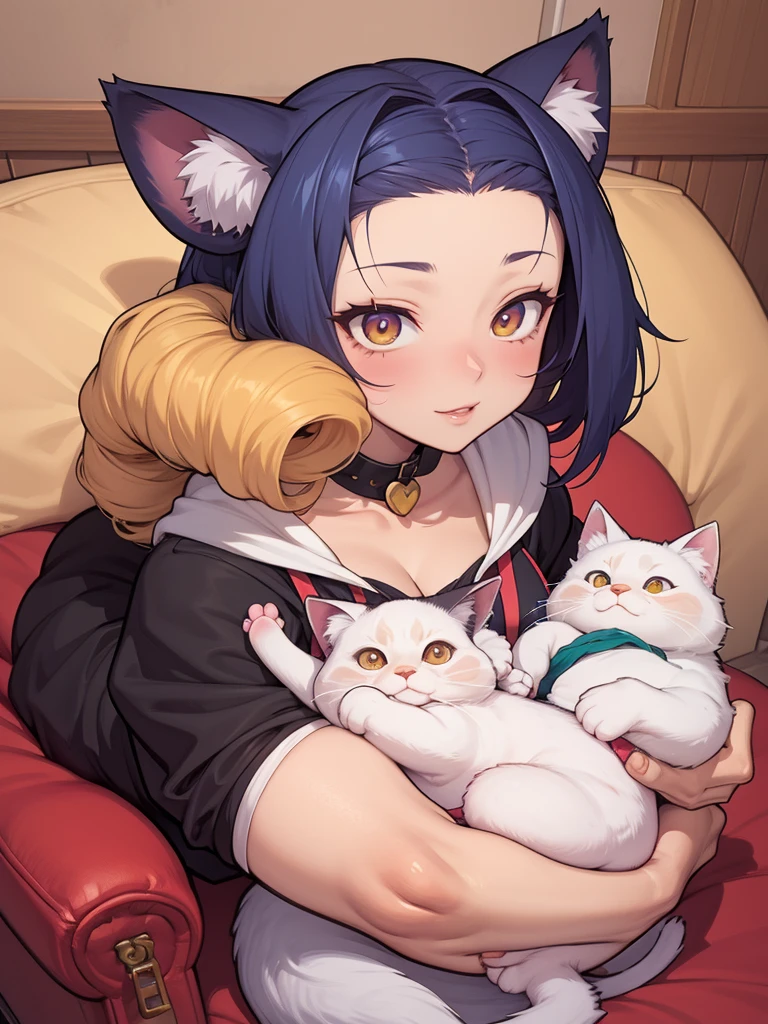 garota de anime com um monte de gatos sentados no colo, bonitinho anime catgirl, bonitinho anime, bonitinho anime style, anime catgirl, bonitinho!! chibi!!! catgirl, bonitinho anime girl, bonitinho art style, anime cat, bonitinho kawaii girl, kawaii anime manga style, estilo de arte anime moe, garota de anime com orelhas de gato, no estilo anime, linda garota-gato de anime