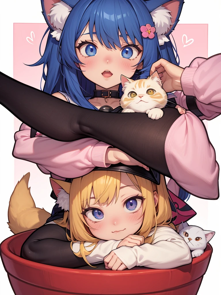 garota de anime com um monte de gatos sentados no colo, bonitinho anime catgirl, bonitinho anime, bonitinho anime style, anime catgirl, bonitinho!! chibi!!! catgirl, bonitinho anime girl, bonitinho art style, anime cat, bonitinho kawaii girl, kawaii anime manga style, estilo de arte anime moe, garota de anime com orelhas de gato, no estilo anime, linda garota-gato de anime