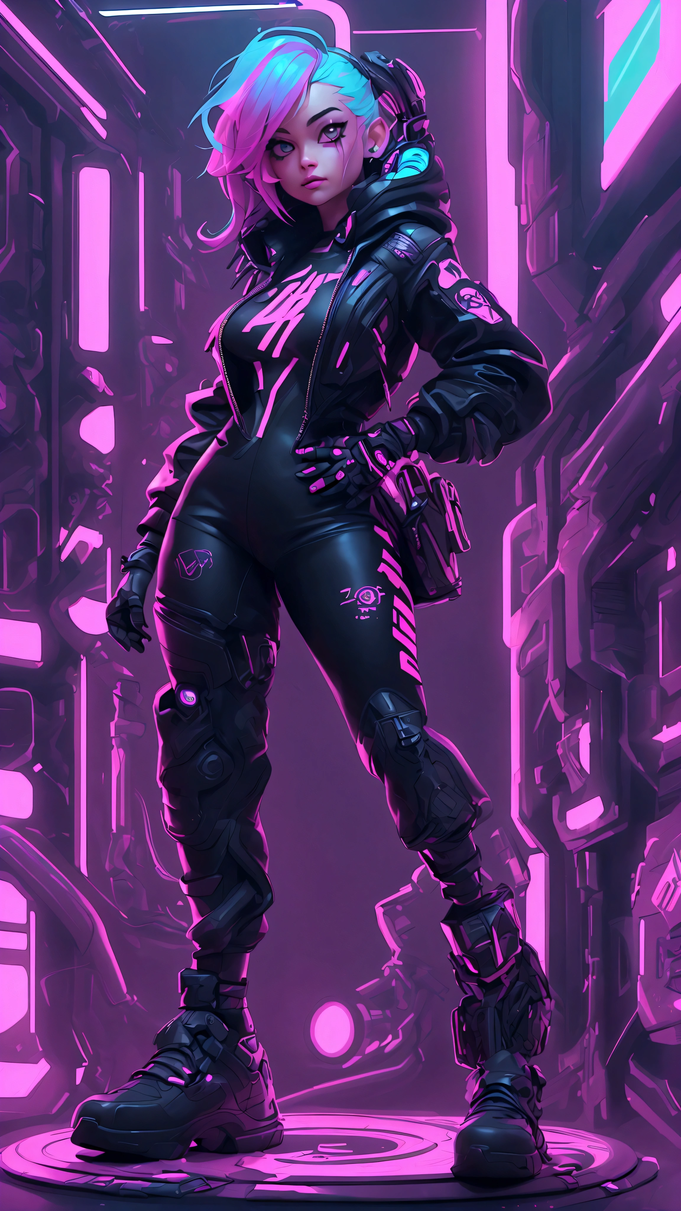 (best quality,realistic:1.2),(best quality,4k,8k,highres,masterpiece:1.2),ultra-detailed, primer plano, plano del rostro, hiper nitido, hiper detallado, A closeup of Kristin Kreuk in a neon suit, Ambiente ciberpunk, cyberpunk with neon lights, Luz cyberpunk brillante, agachado,Vibraciones ciberpunk, Cyberpunk lighting, estilo ciberpunk, neon cyberpunk style, En el estilo cyberpunk, mira ciberpunk, cyberpunk dreamy girl, foto ciberpunk, neon cyberpunk, cyberpunk aesthetic, ropa de calle ciberpunk, cyberpunk aesthetic, estilo de arte ciberpunk, Portero del streetwear cyberpunk,sabes, dedos perfectos,neon hair color, Textura de detalle, detalle del cabello,Pantalon long noir fluo, hermoso rostro,por el WAVY,Detailed neon black shoes..,HDR, 8k, absurdres, cinestill 800, sharp focus, 4k , great details and colours, HDR, 8k, absurdres, cinestill 800, sharp focus, add_detail:2, Ultra HD | | | ((Fullbody-shot)) add_detail:2 (1woman, solo)
