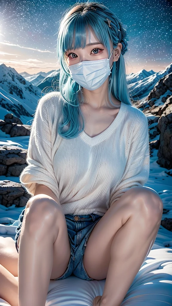 ＡＩBeauty、Real Beauty、Snow Mountain、Mountain、Spread your legs、Face masks、Spread your legs、Starry sky animal circle、Light blue hair