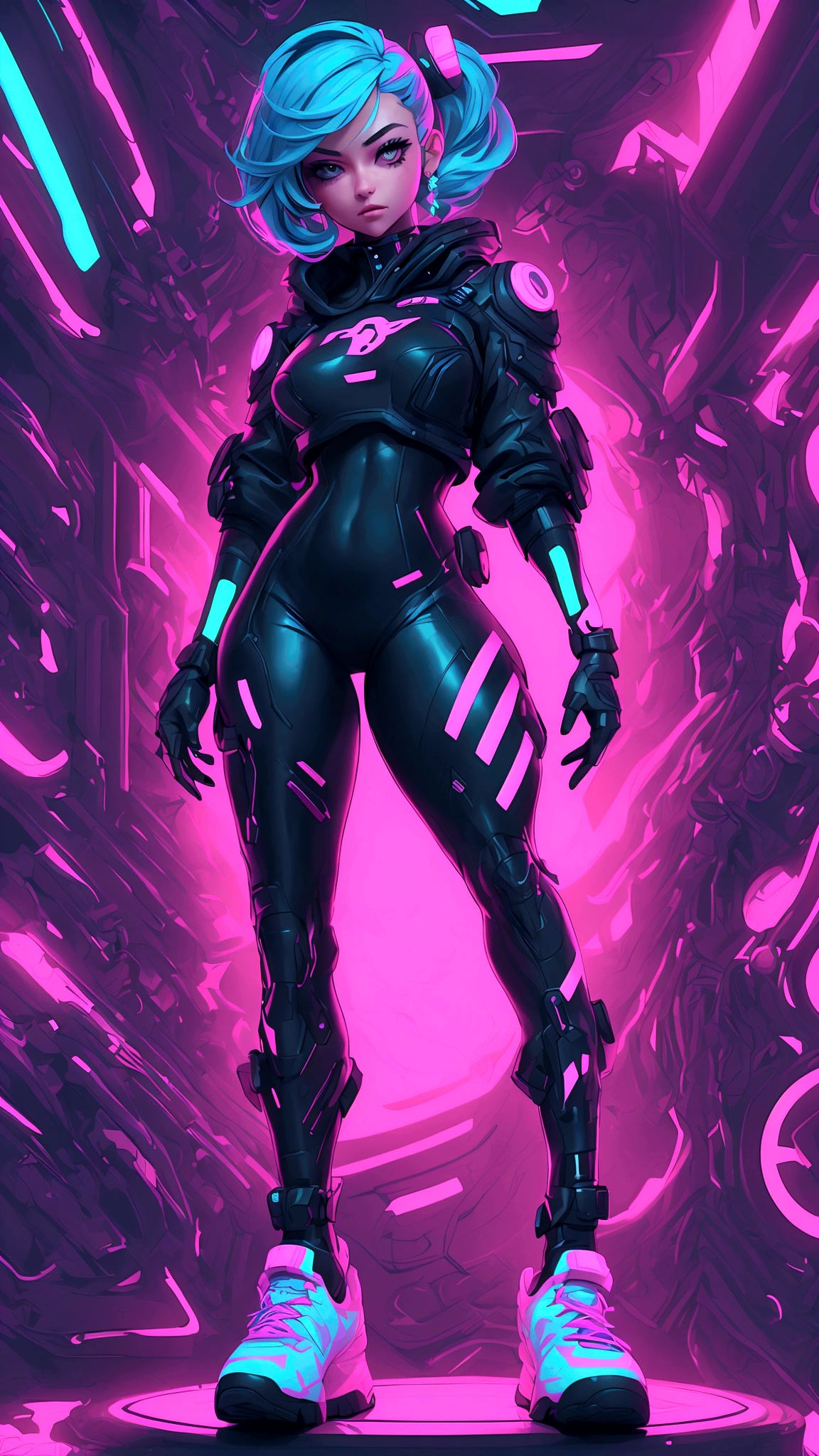 (best quality,realistic:1.2),(best quality,4k,8k,highres,masterpiece:1.2),ultra-detailed, primer plano, plano del rostro, hiper nitido, hiper detallado, A closeup of Kristin Kreuk in a neon suit, Ambiente ciberpunk, cyberpunk with neon lights, Luz cyberpunk brillante, agachado,Vibraciones ciberpunk, Cyberpunk lighting, estilo ciberpunk, neon cyberpunk style, En el estilo cyberpunk, mira ciberpunk, cyberpunk dreamy girl, foto ciberpunk, neon cyberpunk, cyberpunk aesthetic, ropa de calle ciberpunk, cyberpunk aesthetic, estilo de arte ciberpunk, Portero del streetwear cyberpunk,sabes, dedos perfectos,neon hair color, Textura de detalle, detalle del cabello,Pantalon long noir fluo, hermoso rostro,por el WAVY,Detailed neon black shoes..,HDR, 8k, absurdres, cinestill 800, sharp focus, 4k , great details and colours, HDR, 8k, absurdres, cinestill 800, sharp focus, add_detail:2, Ultra HD | | | ((Fullbody-shot)) add_detail:2 (1woman, solo)
