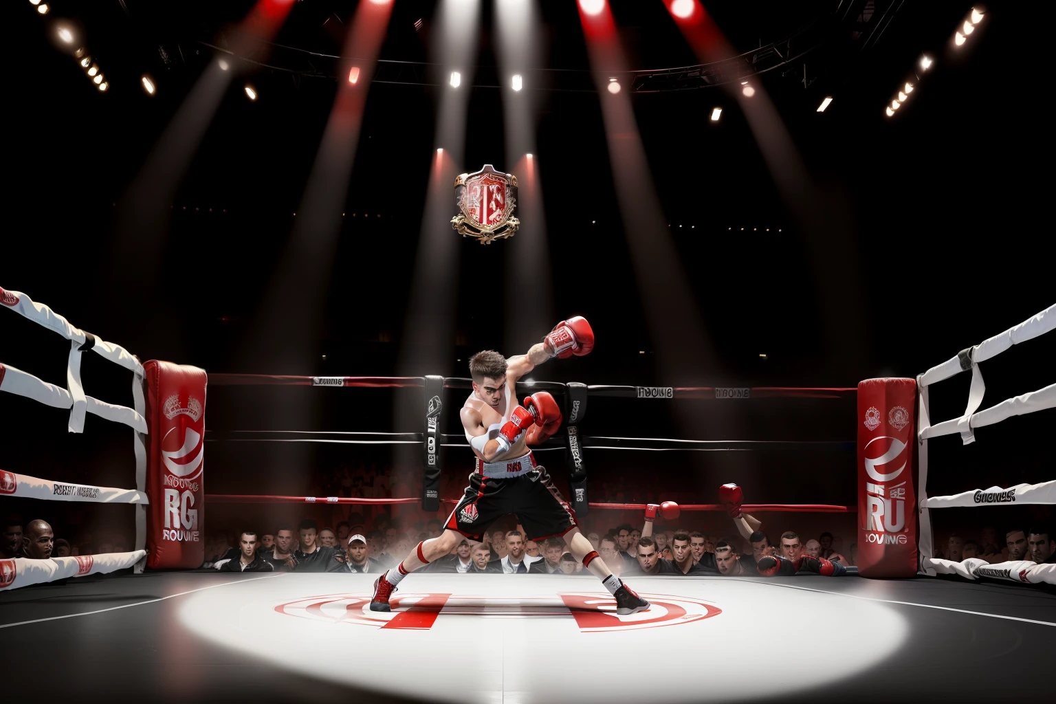 coins rouges ring boxe rouges