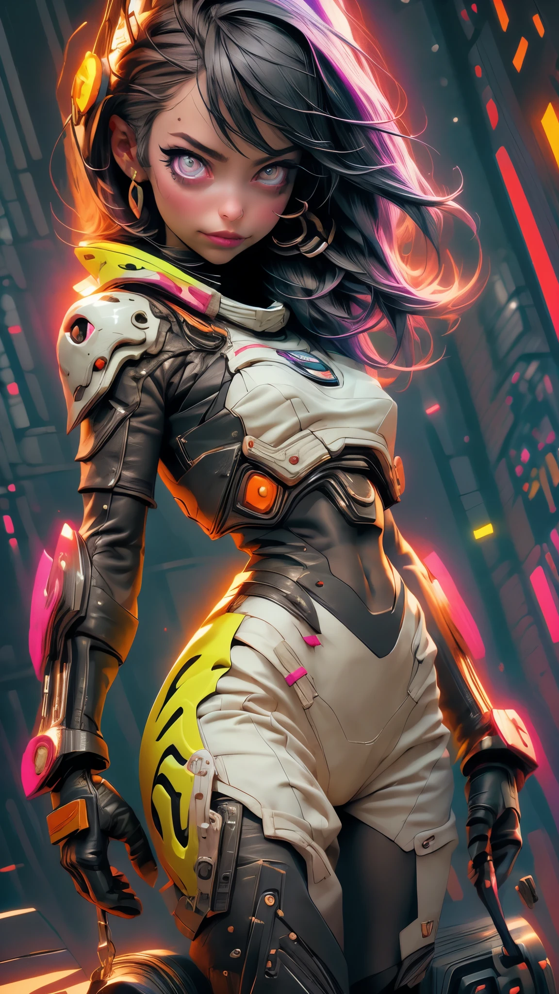 (best quality,realistic:1.2),(best quality,4k,8k,highres,masterpiece:1.2),ultra-detailed, primer plano, plano del rostro, hiper nitido, hiper detallado, A closeup of Kristin Kreuk in a neon suit, Ambiente ciberpunk, cyberpunk with neon lights, Luz cyberpunk brillante, agachado,Vibraciones ciberpunk, Cyberpunk lighting, estilo ciberpunk, neon cyberpunk style, En el estilo cyberpunk, mira ciberpunk, cyberpunk dreamy girl, foto ciberpunk, neon cyberpunk, cyberpunk aesthetic, ropa de calle ciberpunk, cyberpunk aesthetic, estilo de arte ciberpunk, Portero del streetwear cyberpunk,sabes, dedos perfectos,neon hair color, Textura de detalle, detalle del cabello,Pantalon long noir fluo, hermoso rostro,por el WAVY,Detailed neon black shoes..,HDR, 8k, absurdres, cinestill 800, sharp focus, 4k , great details and colours, HDR, 8k, absurdres, cinestill 800, sharp focus, add_detail:2, Ultra HD | | | ((Fullbody-shot)) add_detail:2 (1woman, solo)
