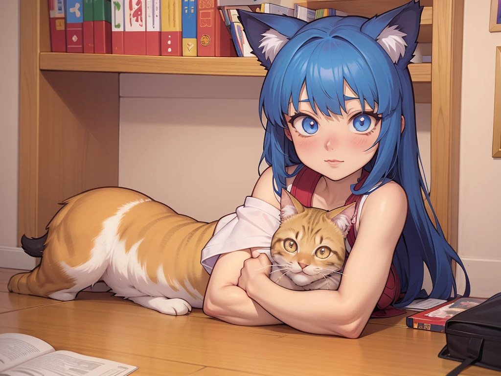 garota de anime com um monte de gatos sentados no colo, bonitinho anime catgirl, bonitinho anime, bonitinho anime style, anime catgirl, bonitinho!! chibi!!! catgirl, bonitinho anime girl, bonitinho art style, anime cat, bonitinho kawaii girl, kawaii anime manga style, estilo de arte anime moe, garota de anime com orelhas de gato, no estilo anime, linda garota-gato de anime