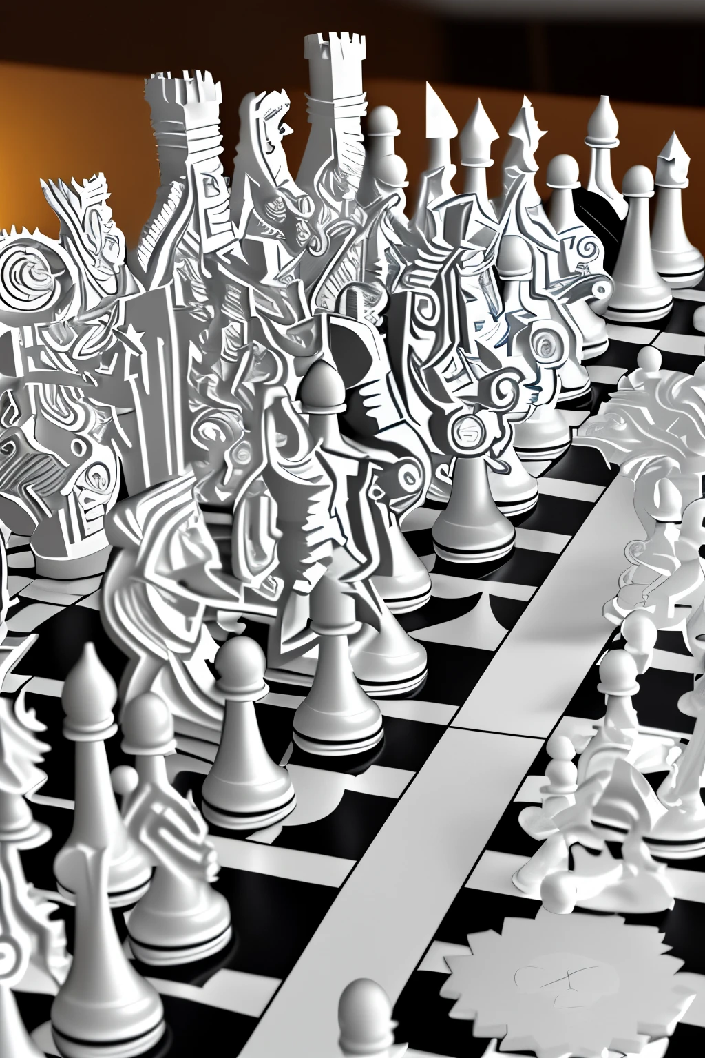 Using a camera to capture chess, the camera captures and the microcontroller transmits the image data to a cloud server, allowing users to watch the game in real time at home. (To show the microcontroller, camera and cloud server in the picture) Chess pieces on the board, camera and microcontroller next to the board, highlighting the camera with light.