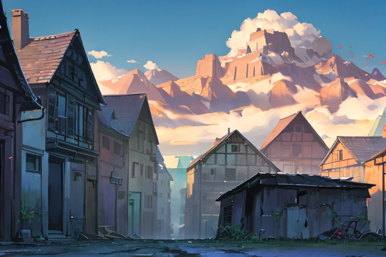 a ruined futuristic town