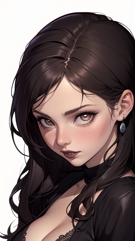 A closeup of a woman in a black top and a black bra, estilo de arte de charlie bowater, Estilo Charlie Bowater, retrato de vampiro, arte do personagem charlie bowater, Alena Aenami e Artgerm, Neoartcore e Charlie Bowater, Charlie Bowater cores ricas e profundas, lazy art style, Artgerm e Tom Bagshawum close de uma mulher com longos cabelos pretos e um colar, amoranto, Bela Delfina, mais conhecido como amoranto, Kailee Mandel, cabelo preto e olhos grandes, profile picture with headshot, jovem linda amoranto, pale and glowing skin, retrato de alta qualidade, com cabelos longos e olhos penetrantes, skin pale as ivory, Sydney Hanson mode white skin tone close-up portrait cartoon style GTA style digital illustration of a woman in a black dress and black hair, linda rainha vampira, linda rainha feminina vampira, gothic maiden, very beautiful gothic top model, beautiful vampira feminina, goth girl, goth girl, gothic maiden of the dark, Gothic style, gothic woman, gothic clothes, gothic outfit, moda vampiro, vampira feminina, wearing a gothic dress Close up of a woman with long hair and a sweater, cabelo castanho encaracolado, linda modelo, retrato de alta qualidade, medium portrait soft light, parece a jovem liv tyler, retrato colorido, linda mulher, cabelo loiro cacheado | d & d, beautiful portrait lighting, uma linda jovem, modelo muito lindo, Retrato de 50mm, medium to long brown curly hair, close-up of a person wearing tie and sweater;, Hermione Granger, inspirado em Hermione Hammond, hermione, Emma Watson as Hermione Granger, Ema!! watson!!, Emma Watson as harry potter, Emma Watson as driada, Emma Watson, portrait photo of Emma Watson, photo of Emma Watson, movie still of Emma Watson, with the face of Emma Watsona cartoon of a woman in a bikini and panties, CO Commission, commission for high resolution, realistic bikini, garota anime sedutora, nico robin, artgerm extremamente detalhado, fofosexyrobutts, Kate Bi