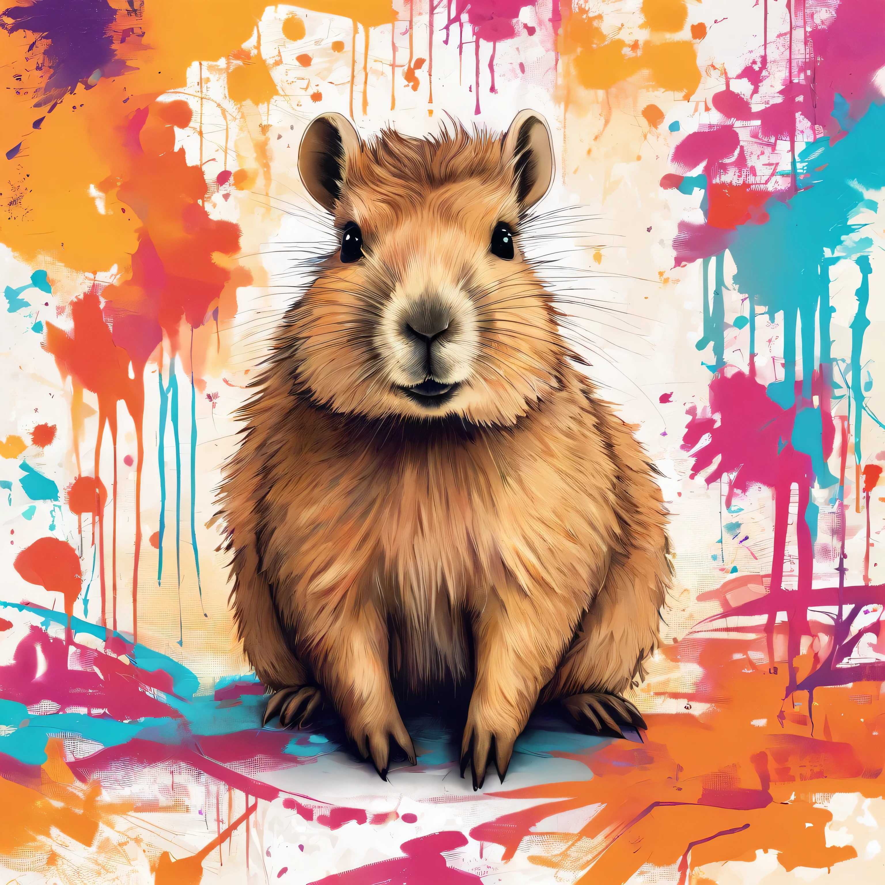 A cute, fluffy baby capybara, realistic, photorealistic, hyper-detailed, hyper-realistic, 8k, ultra-detailed, masterpiece, studio lighting, intricate details, soft fur, adorable expression, innocent eyes, sitting on a plain white background, cute and playful, warm lighting, vibrant colors, highly detailed