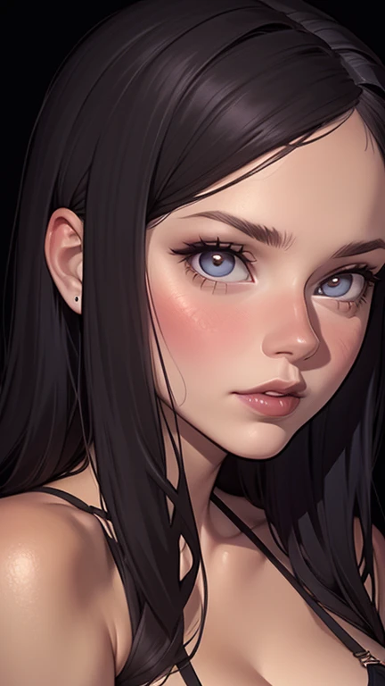 A closeup of a woman in a black top and a black bra, estilo de arte de charlie bowater, Estilo Charlie Bowater, retrato de vampiro, arte do personagem charlie bowater, Alena Aenami e Artgerm, Neoartcore e Charlie Bowater, Charlie Bowater cores ricas e profundas, lazy art style, Artgerm e Tom Bagshawum close de uma mulher com longos cabelos pretos e um colar, amoranto, Bela Delfina, mais conhecido como amoranto, Kailee Mandel, cabelo preto e olhos grandes, profile picture with headshot, jovem linda amoranto, pale and glowing skin, retrato de alta qualidade, com cabelos longos e olhos penetrantes, skin pale as ivory, Sydney Hanson mode white skin tone close-up portrait cartoon style GTA style digital illustration of a woman in a black dress and black hair, linda rainha vampira, linda rainha feminina vampira, gothic maiden, very beautiful gothic top model, beautiful vampira feminina, goth girl, goth girl, gothic maiden of the dark, Gothic style, gothic woman, gothic clothes, gothic outfit, moda vampiro, vampira feminina, wearing a gothic dress Close up of a woman with long hair and a sweater, cabelo castanho encaracolado, linda modelo, retrato de alta qualidade, medium portrait soft light, parece a jovem liv tyler, retrato colorido, linda mulher, cabelo loiro cacheado | d & d, beautiful portrait lighting, uma linda jovem, modelo muito lindo, Retrato de 50mm, medium to long brown curly hair, close-up of a person wearing tie and sweater;, Hermione Granger, inspirado em Hermione Hammond, hermione, Emma Watson as Hermione Granger, Ema!! watson!!, Emma Watson as harry potter, Emma Watson as driada, Emma Watson, portrait photo of Emma Watson, photo of Emma Watson, movie still of Emma Watson, with the face of Emma Watsona cartoon of a woman in a bikini and panties, CO Commission, commission for high resolution, realistic bikini, garota anime sedutora, nico robin, artgerm extremamente detalhado, fofosexyrobutts, Kate Bi