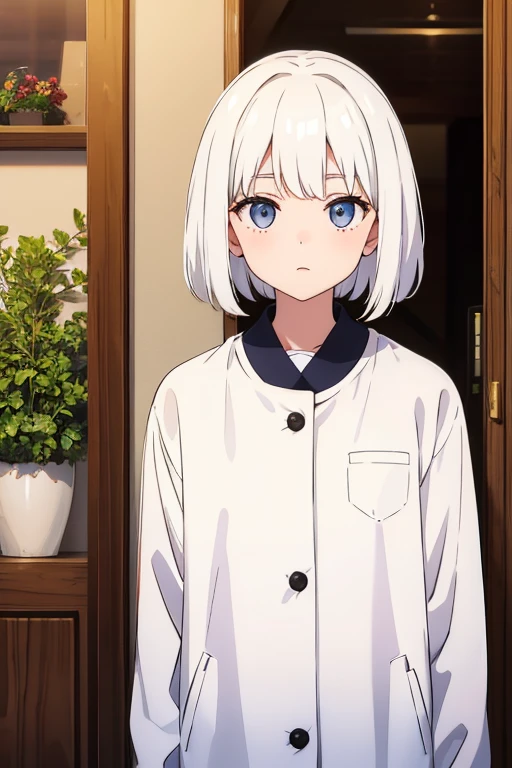 A photo of a white-haired girl and a kind boy