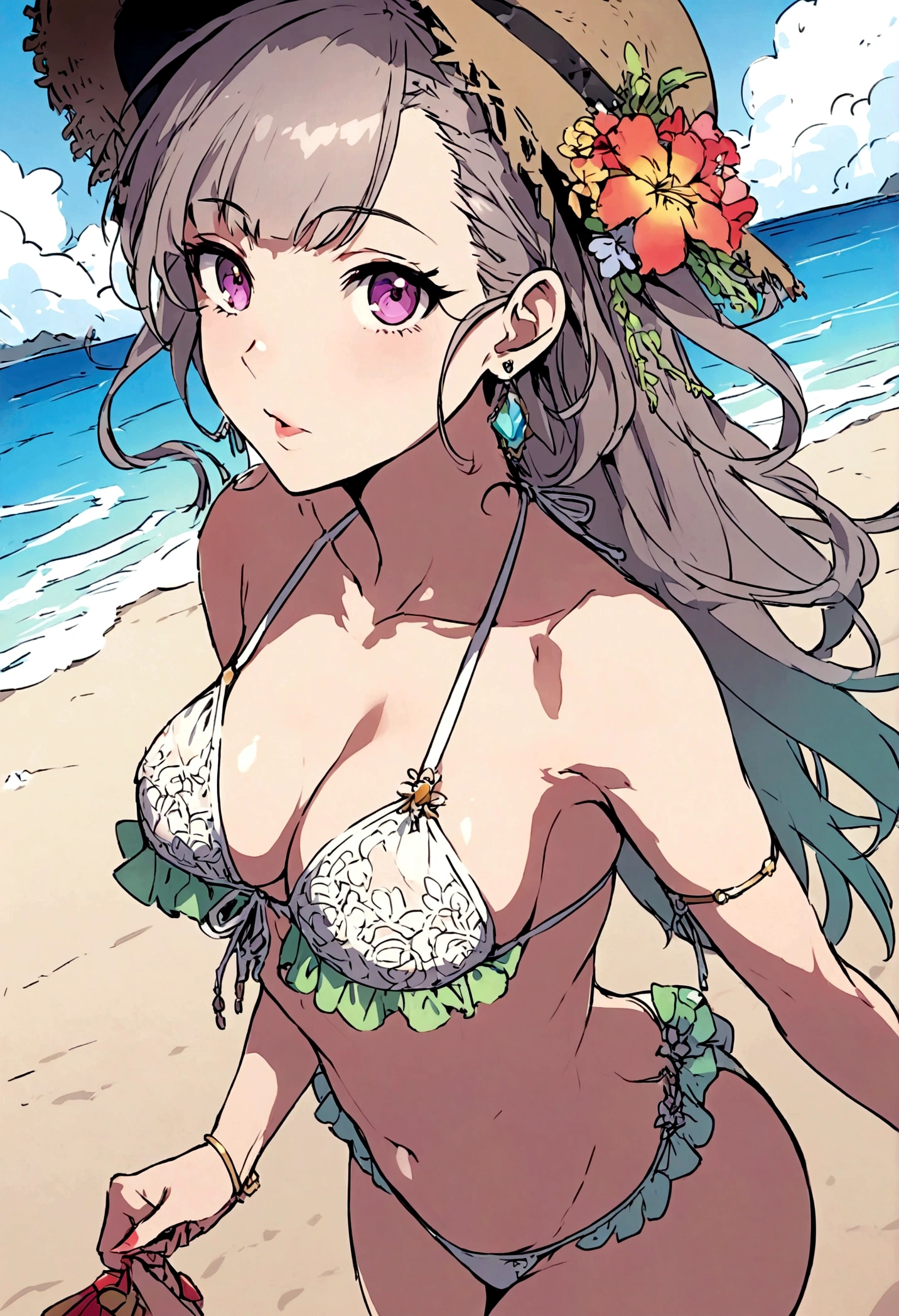 hentai chica en la playa tetona en bikini