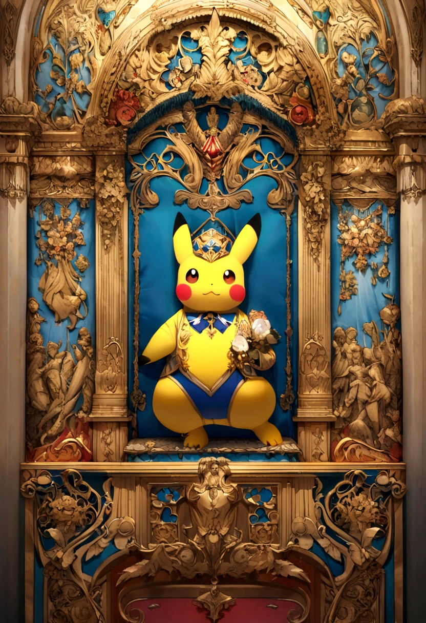 Pikachu avec le maillot de l'équipe de France devant l'élysée