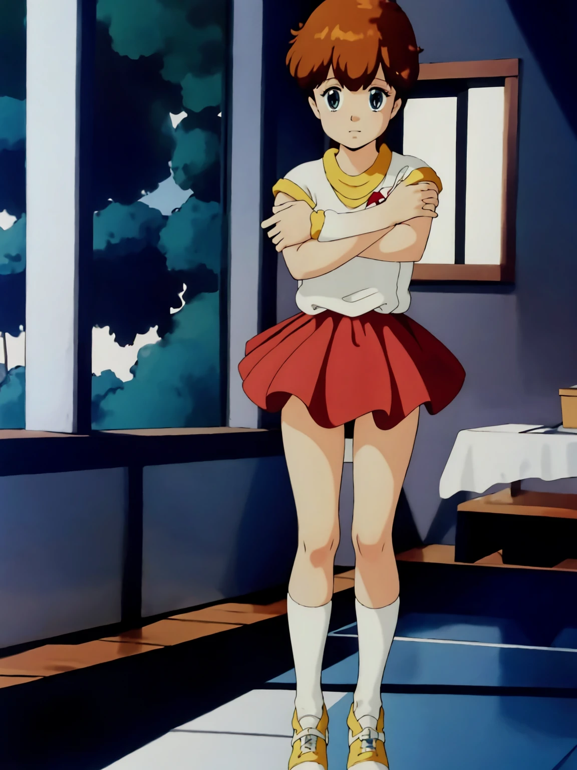 masterpiece, highest quality, alone, One Girl,
kazuki, White panties, Panty shot, hugging own legs