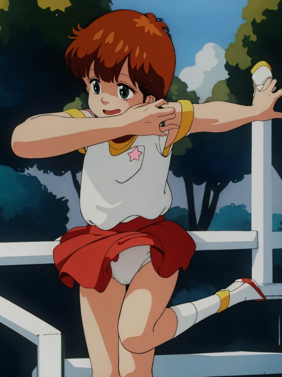 masterpiece, highest quality, alone, One Girl,
kazuki, White panties, Panty shot, hugging own legs