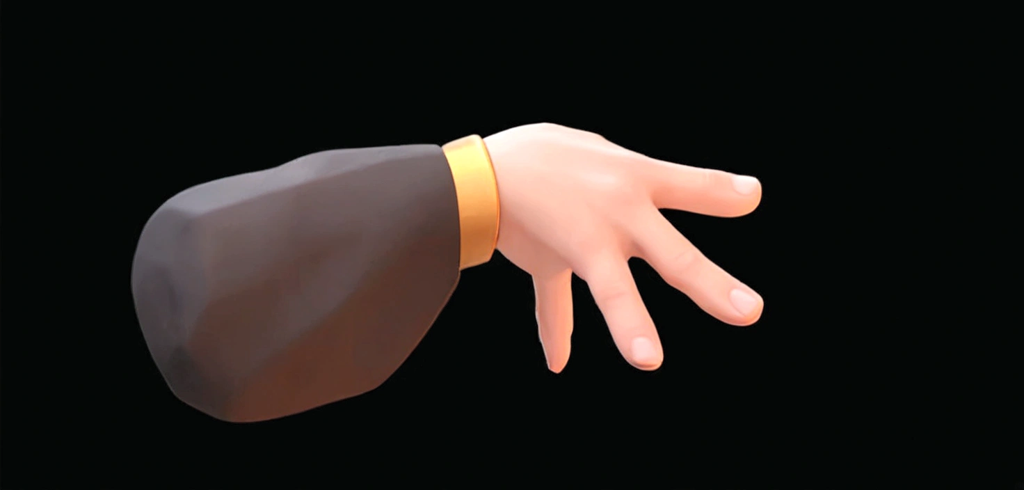 High detail of the hands, Human Hand, low poly hands, Correction hand, gesture, Hand Model, Extreme hand details, detailed and realistic hands, Hand close-up, Animation style rendering, number, elegant hands, Pixar style。Cartoon 3D。8K