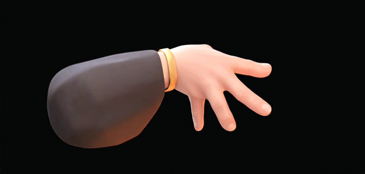 High detail of the hands, Human Hand, low poly hands, Correction hand, gesture, Hand Model, Extreme hand details, detailed and realistic hands, Hand close-up, Animation style rendering, number, elegant hands, Pixar style。Cartoon 3D。8K