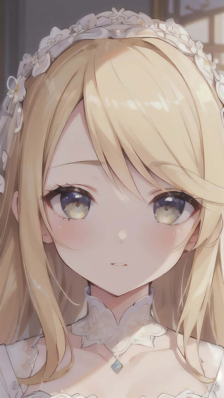 ((best quality)), ((masterpiece)), (detailed), perfect face, ((Best quality, 8k, Masterpiece: 1.3)), Sharp focus A beautiful woman with perfect body,Highly detailed face and skin texture, Detailed eyes, Double eyelid, Blonde hair, flower hair accessory, wedding dress