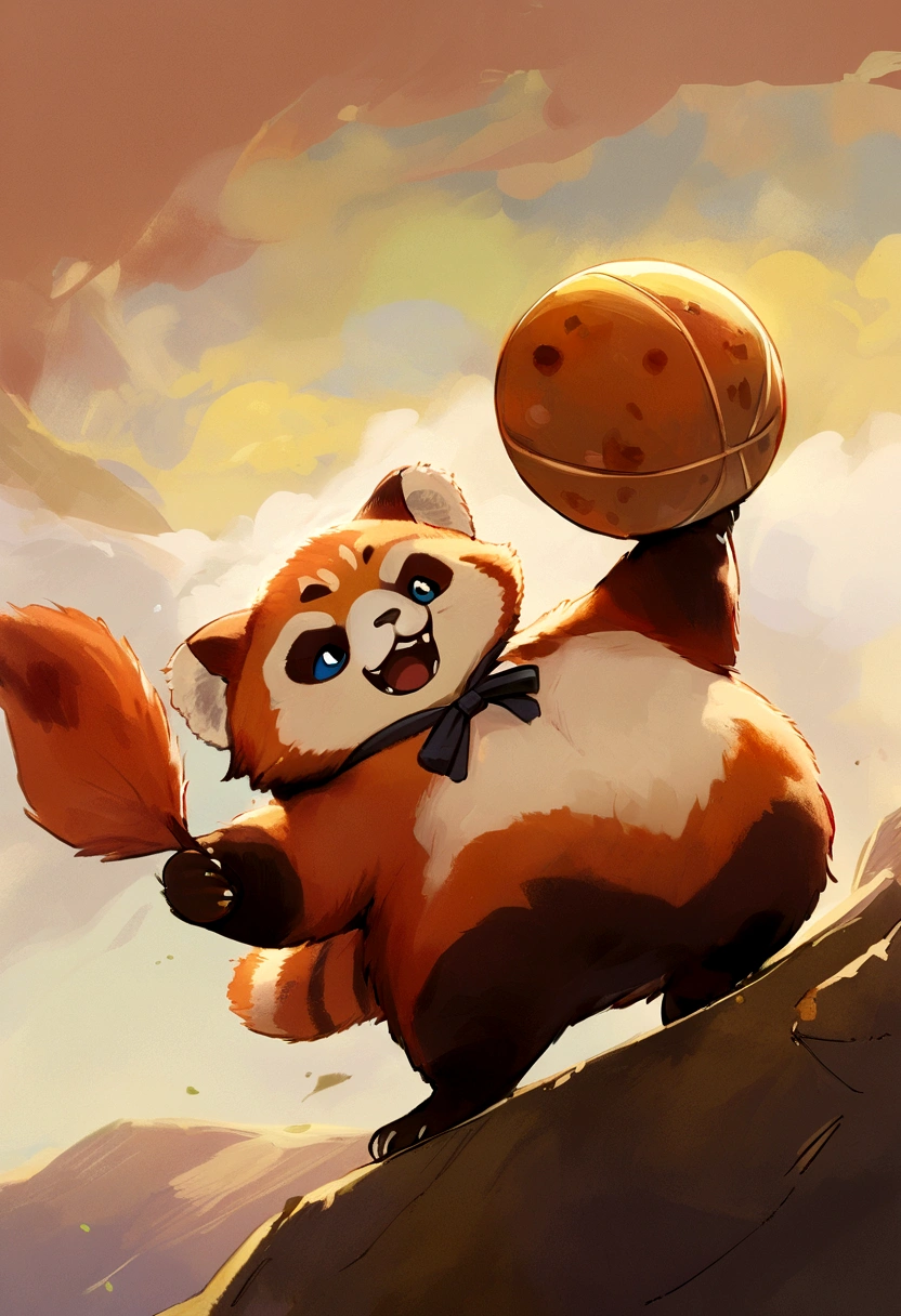 red panda; pixar; anime; socker; ball; expressionistic
