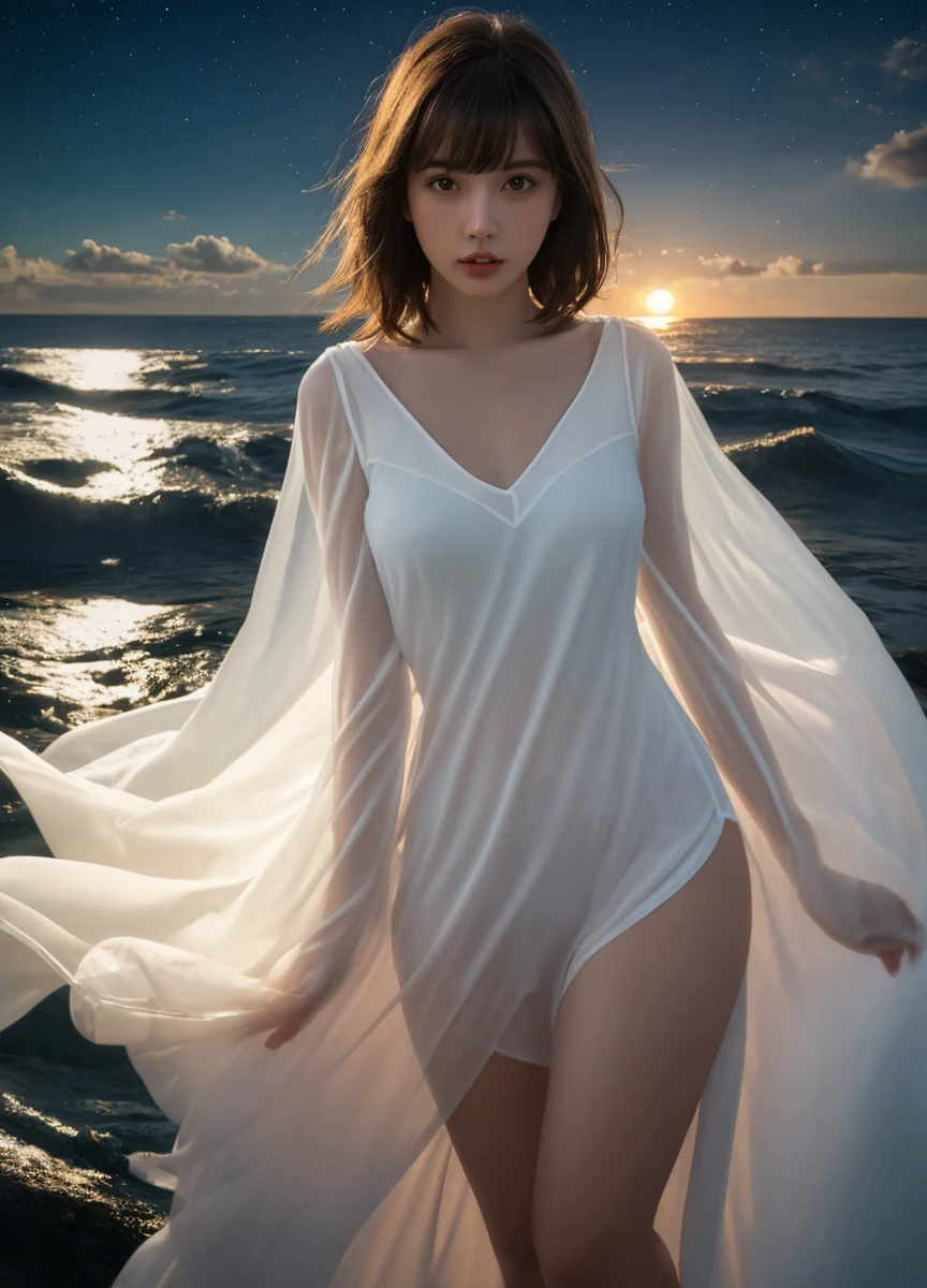 Photorealistic, dynamic pose, wheat field, ((lying her back on the ground)), ((muddy, dirty surrounding):1.2), 1girl, pale skin, , slender body, (white messy hair, tiara), (delicate face, innocent, cute, tired, glooming, looking away, spacing out, exhausted, abused, raped):1.2, (black sun dress):1.2, huge breasts, small waist, ((white liquid coming out of ):1.2), wide thighs, ((masterpiece))