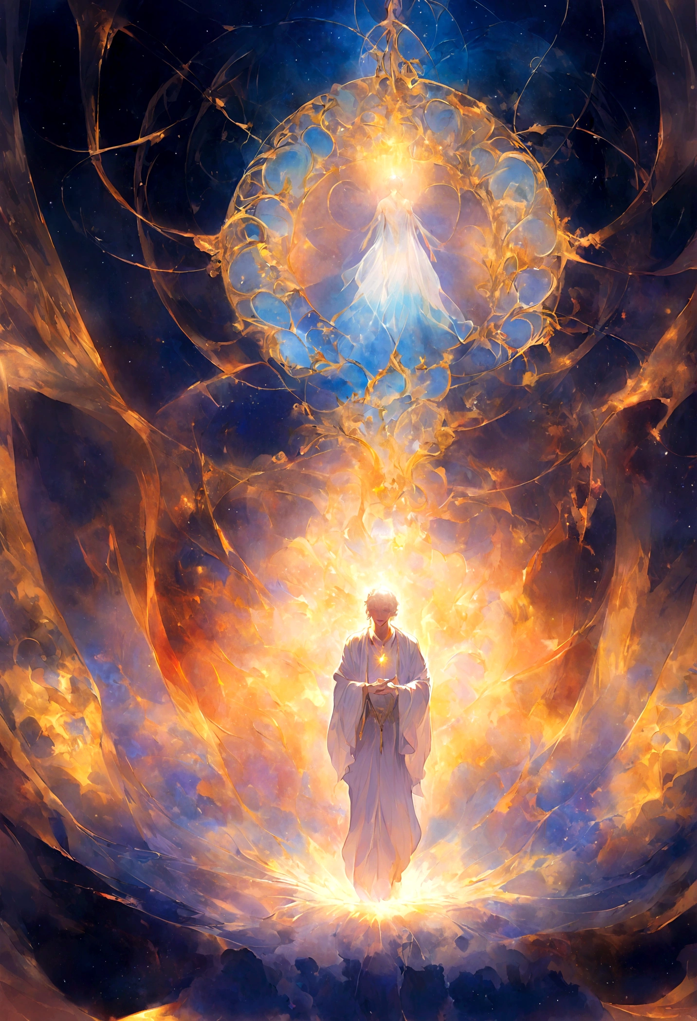 Mysterious Man in the Middle of the Universe, Star Body, Hello, Deep Meditation, Ethereal atmosphere, Auric