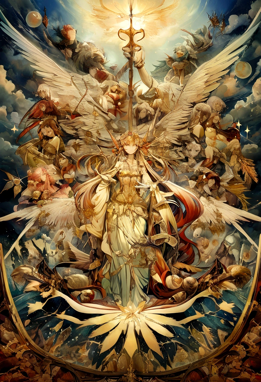 Power metal band album cover, Angels and God々Featuring, Using Brazilian Mitology as inspiration.
