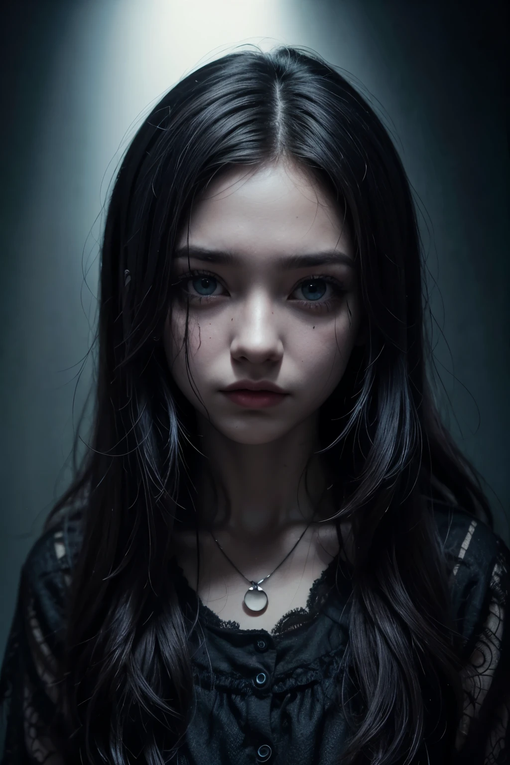Quero uma arte com coisas Misteriosas, scary things with darker colors and a little vibrant colors