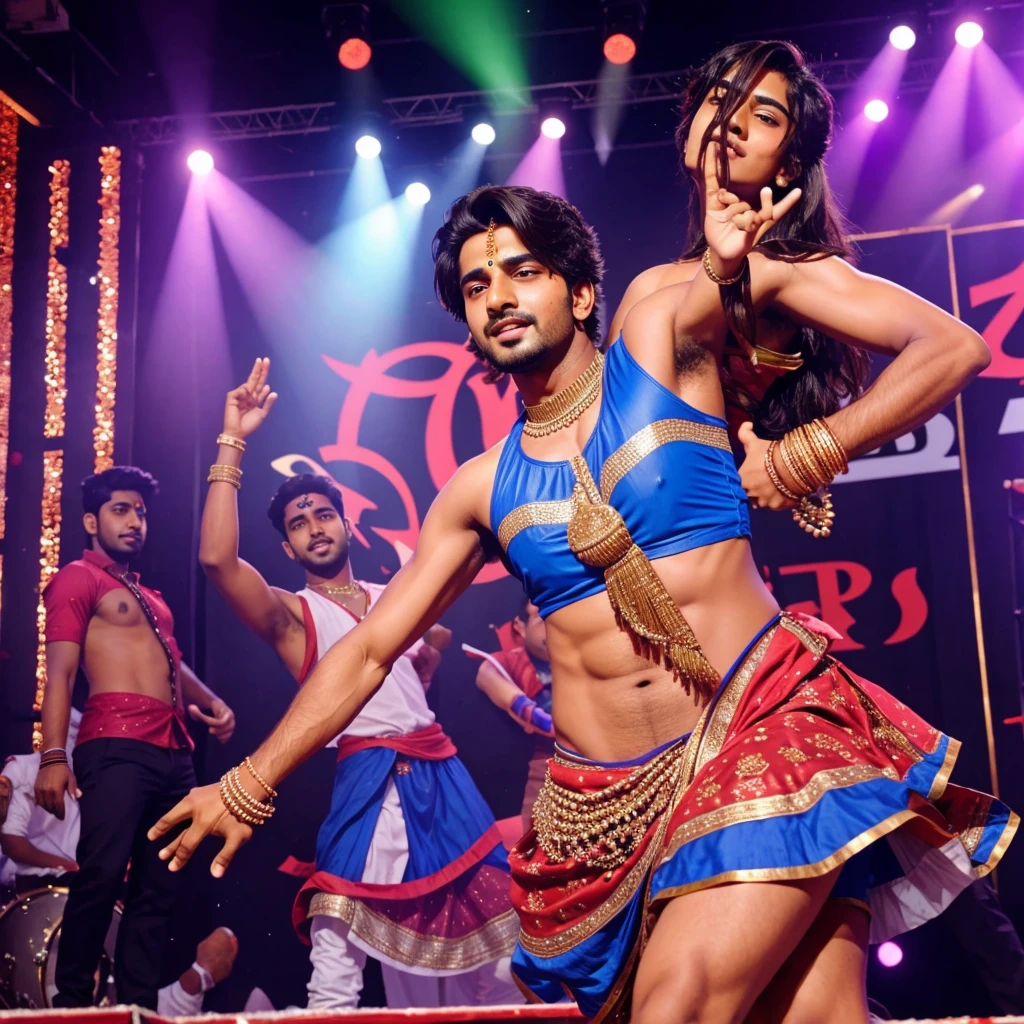 Sahil Kumar dancing on stage in party in Bihar
