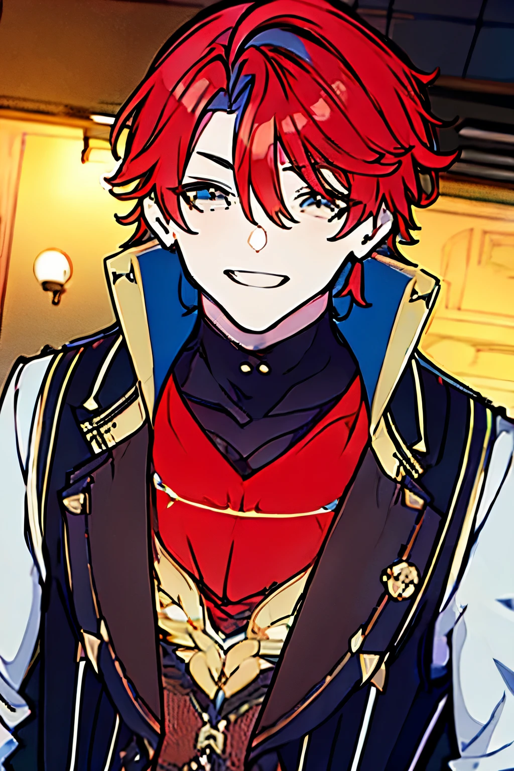 Handsome man with red hair laughing