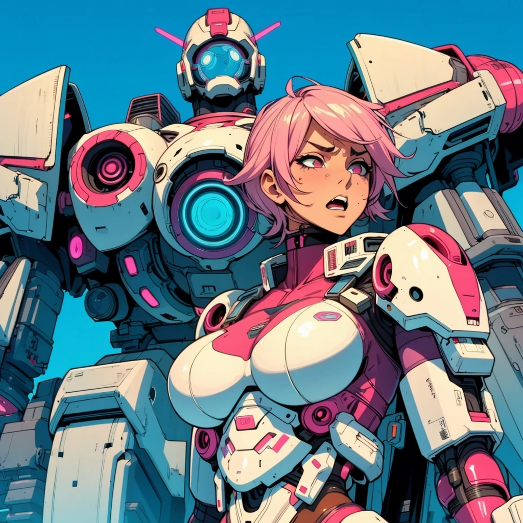 Full body like，Anime girl with pink hair and futuristic costume in the city, Hyper-realistic cyberpunk style, cyberpunk anime girl, Digital cyberpunk anime art, dreamy cyberpunk girl, Anime style. 8K, female cyberpunk anime girl, digitl cyberpunk - anime art, portrait anime space cadet girl, the cyberpunk girl portrait, beautiful cyberpunk girl face, anime styled 3d, photorealistic anime girl rendering，(RAW photo:1.2)，camel-toe，Hollow-out on，sweat leggs，， Smooth pink skin, shiny metallic glossy skin, Shiny, 　spread their legs　M-shaped legs,angry look,sullenness,Irritated， all over body，Full body like