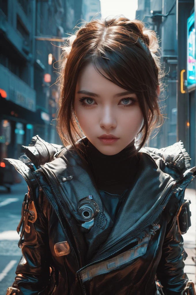 a cyberpunk girl in the wild, black, erotic, sexy, metal, silver, brown, copper, wearing armor, goggles, punk, detailed face and eyes, intricate mechanical details, neon lights, dystopian city background, (best quality,4k,8k,highres,masterpiece:1.2),ultra-detailed,(realistic,photorealistic,photo-realistic:1.37),cinematic lighting,dramatic colors,moody atmosphere, fantasy,littlesexy