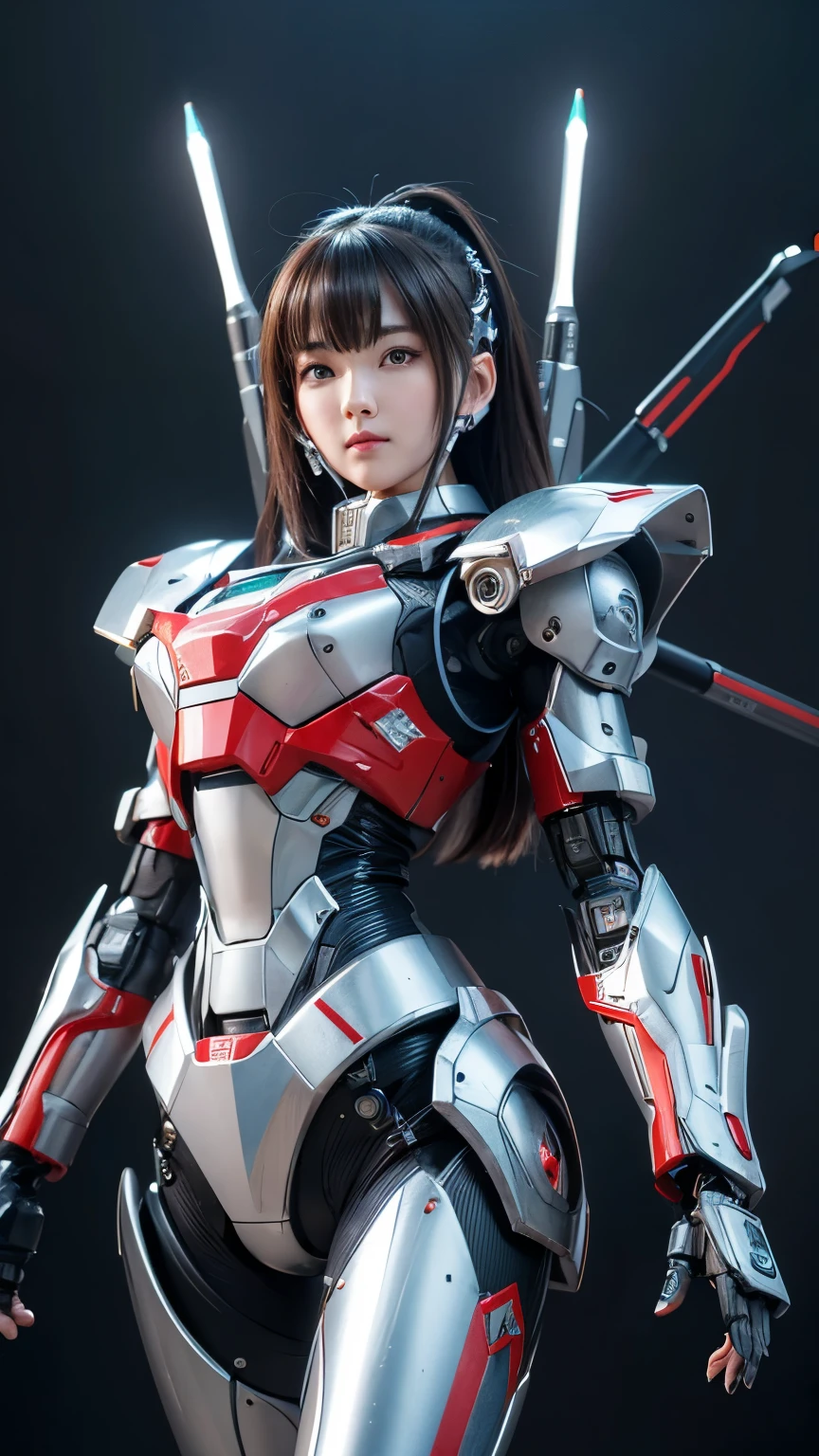 Super detailed, advanced details, high quality, High resolution, 1080p, hard disk, beautiful,(Humanoid Weapons),Armor War,(Rocket Missile),beautiful robot girl,Capture the big picture,beautiful,Mecha cyborg girl,battle mode,Mecha body girl,She is wearing a futuristic war machine weapon mecha