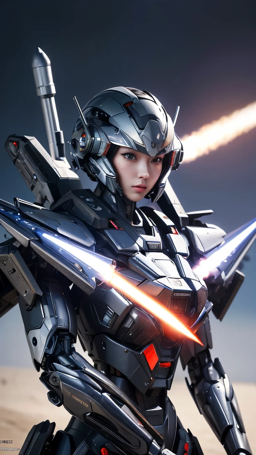 Super detailed, advanced details, high quality, High resolution, 1080p, hard disk, beautiful,(Humanoid Weapons),Armor War,(Rocket Missile),beautiful robot girl,Capture the big picture,beautiful,Mecha cyborg girl,battle mode,Mecha body girl,She is wearing a futuristic war machine weapon mecha
