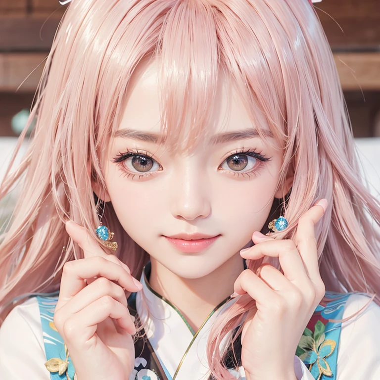 Realistic, Hu Tao from Genshin impact, ultra detail, high quality, masterpiece, ultra hd, perfect face, perfect detail, fokus high detail, detail face, smile
