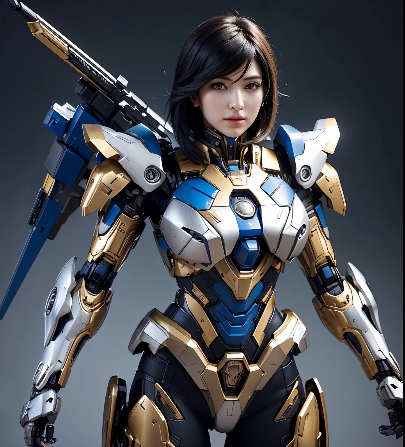 Super detailed, advanced details, high quality, 最high quality, High resolution, 1080p, hard disk,(pharah),(Mecha Queen),overwatch,beautiful cyborg woman,Mecha cyborg girl,battle mode,Mecha body girl,She wears a futuristic mech,A powerful cyborg woman, sleek and futuristic, with advanced mechanical augmentations that enhance her strength and capabilities.
